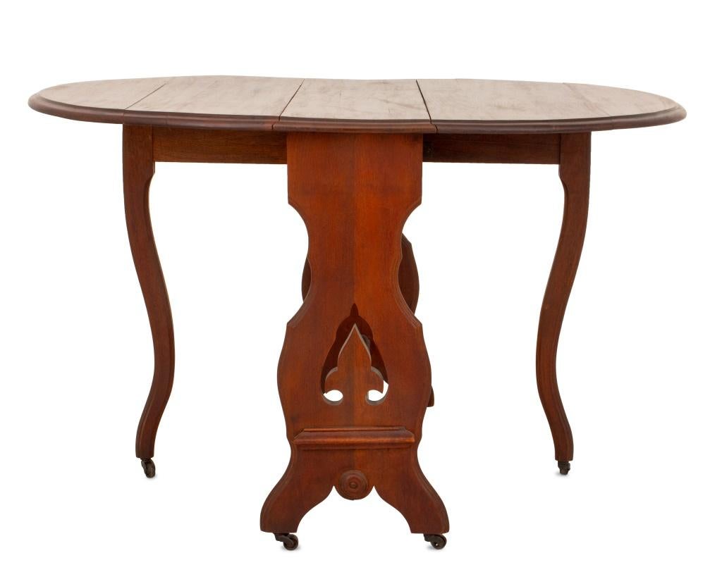 Victorian Walnut Drop-Leaf Table, 19C. For Sale 1