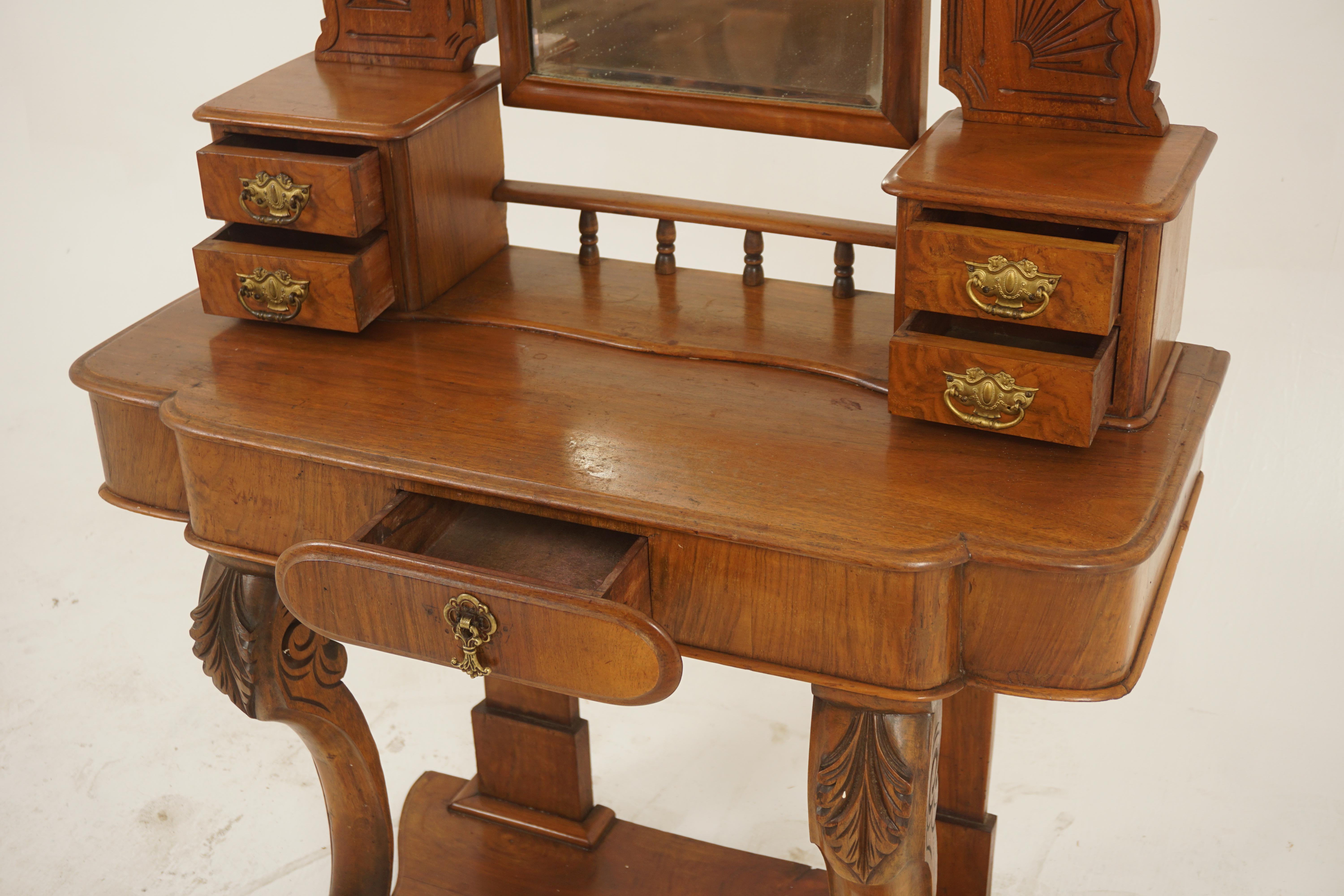 Scottish Victorian Walnut Duchess Dressing Table, Vanity, Scotland 1870, H1160 For Sale