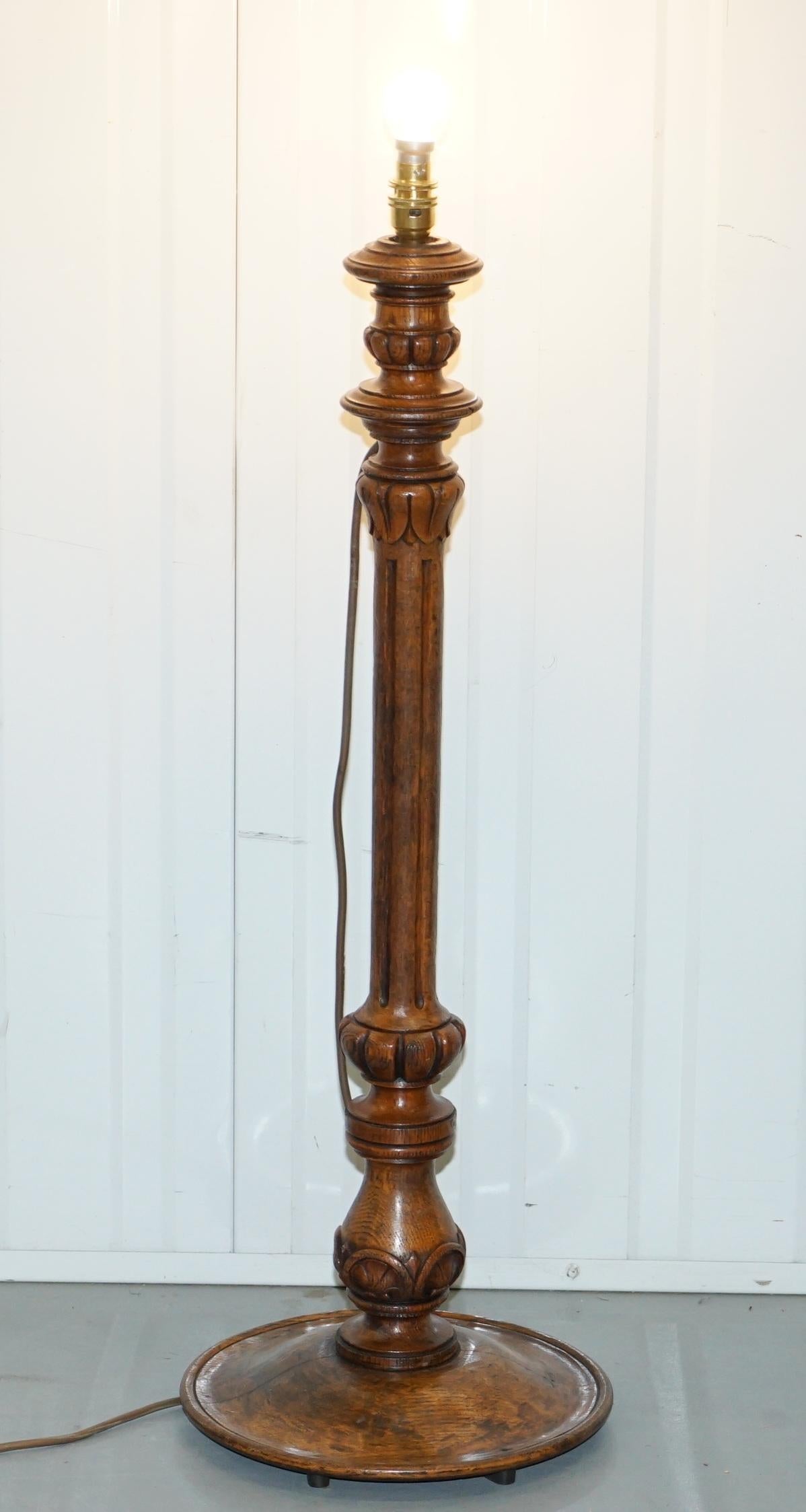 We are delighted to offer for sale this lovely solid walnut large table top or small floor standing lamp.

Originally a Victorian candlestick converted to a modern lamp, the timber patina is stunning and looks amazing from every angle. 

The