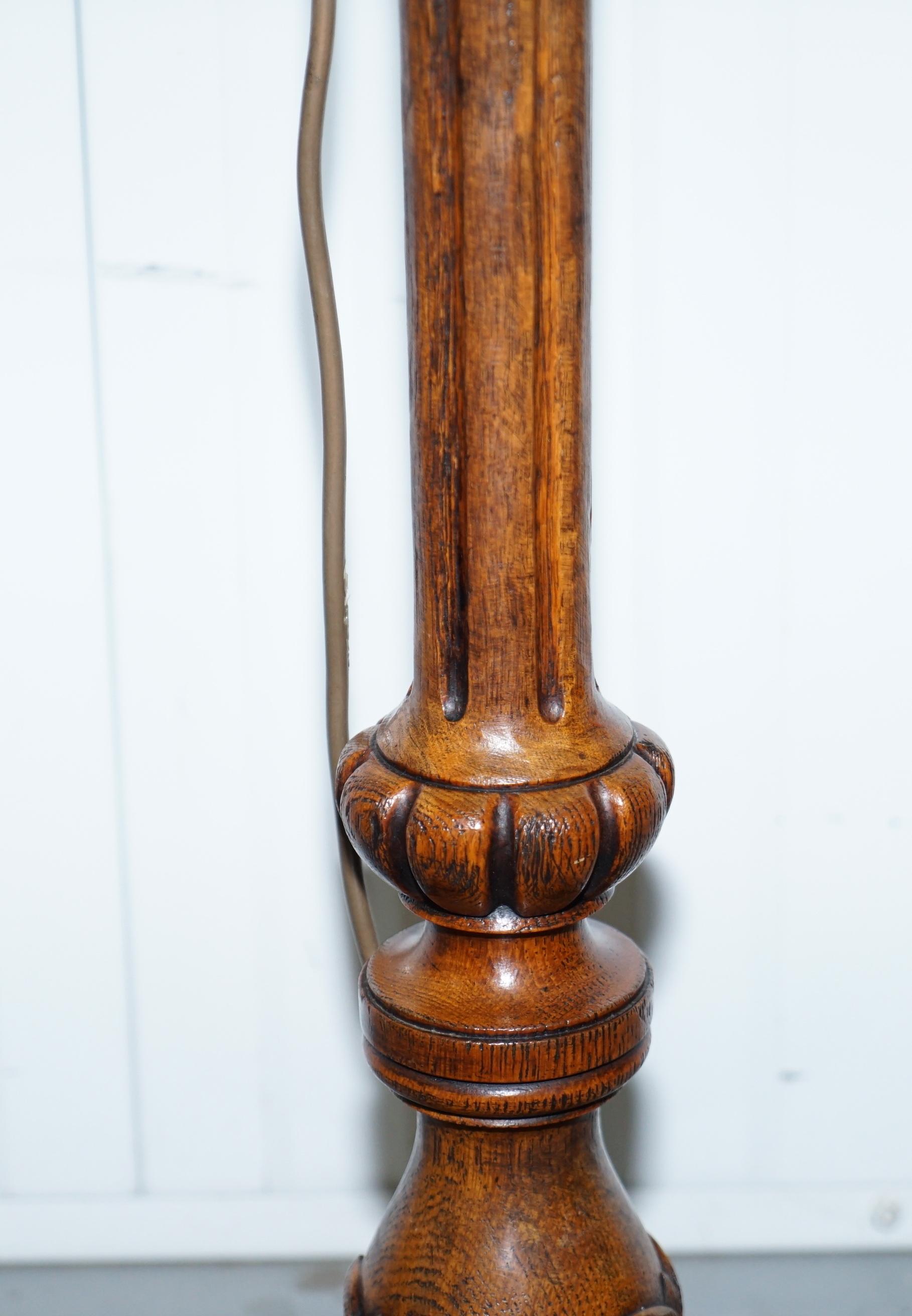 19th Century Victorian Walnut Empire Pillar Large Table Top Small Floor Standing Lamp Convert