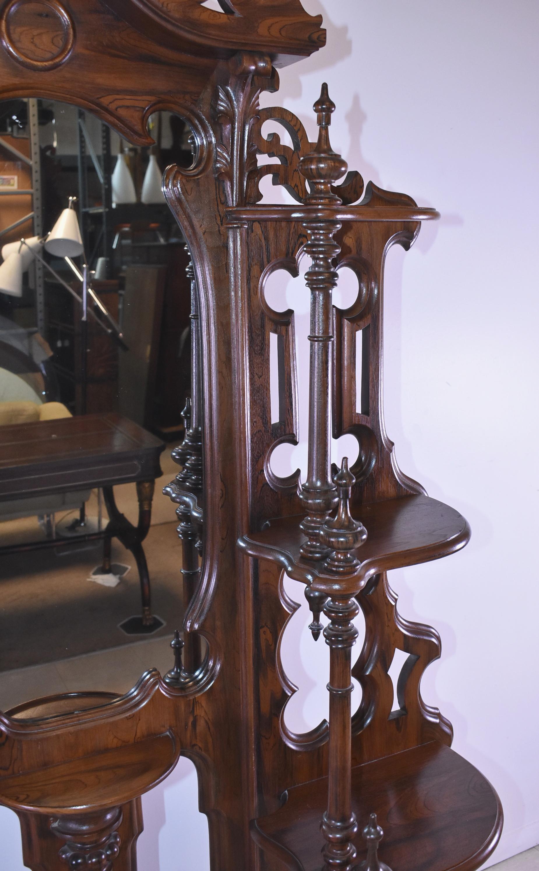 Marble Victorian Walnut Etagere by Mitchell & Rammelsberg For Sale