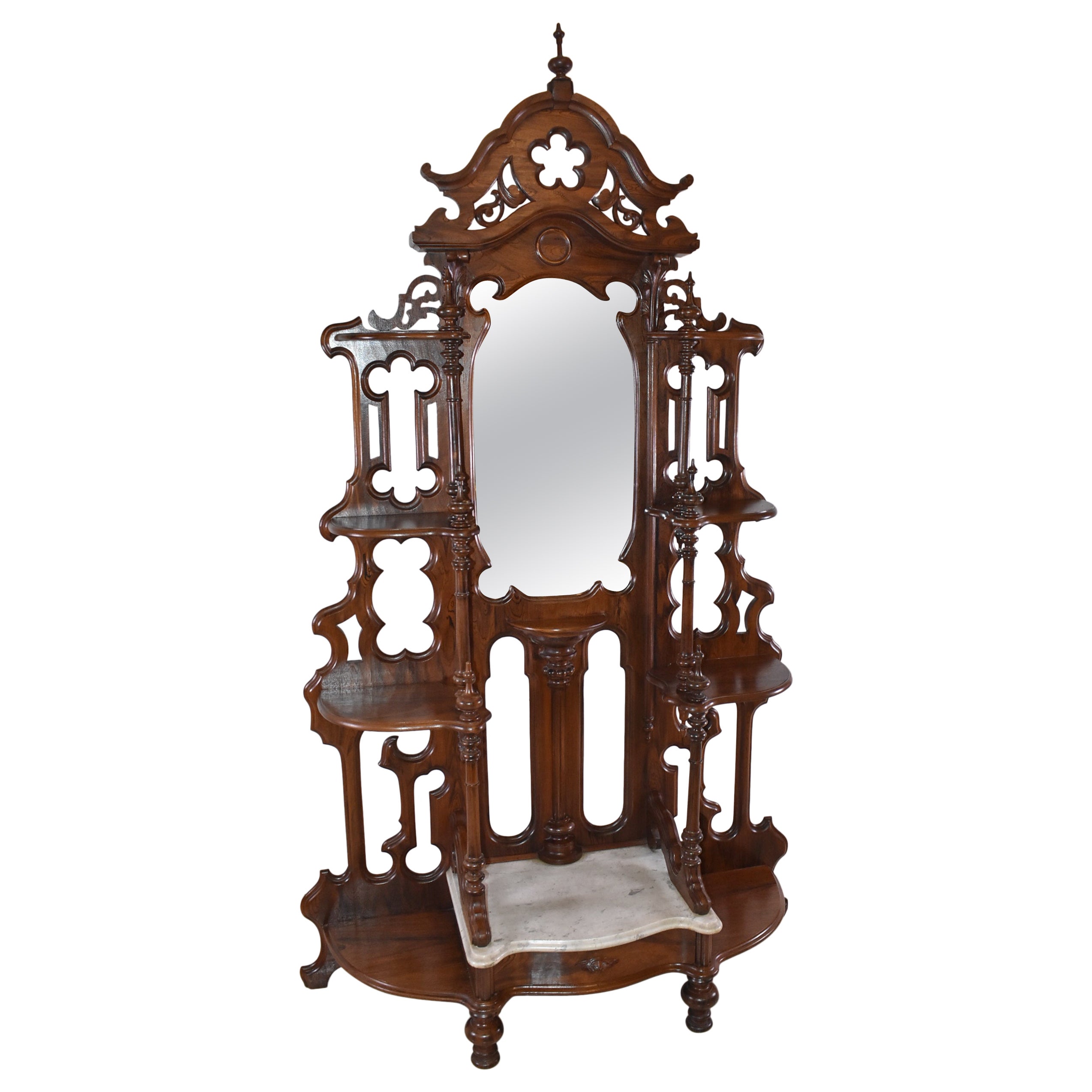 Victorian Walnut Etagere by Mitchell & Rammelsberg For Sale