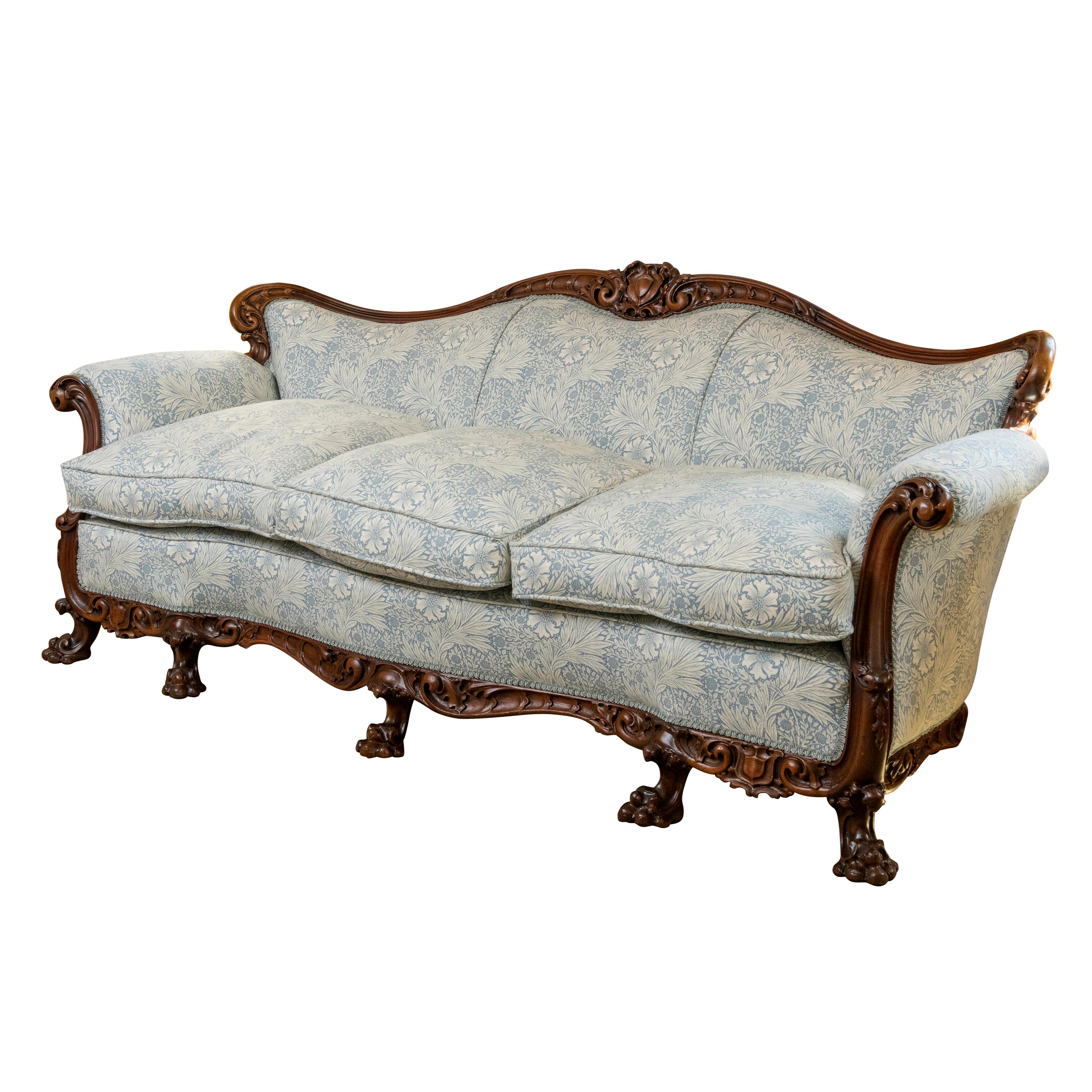European Victorian Walnut framed Settee, England circa 1890
