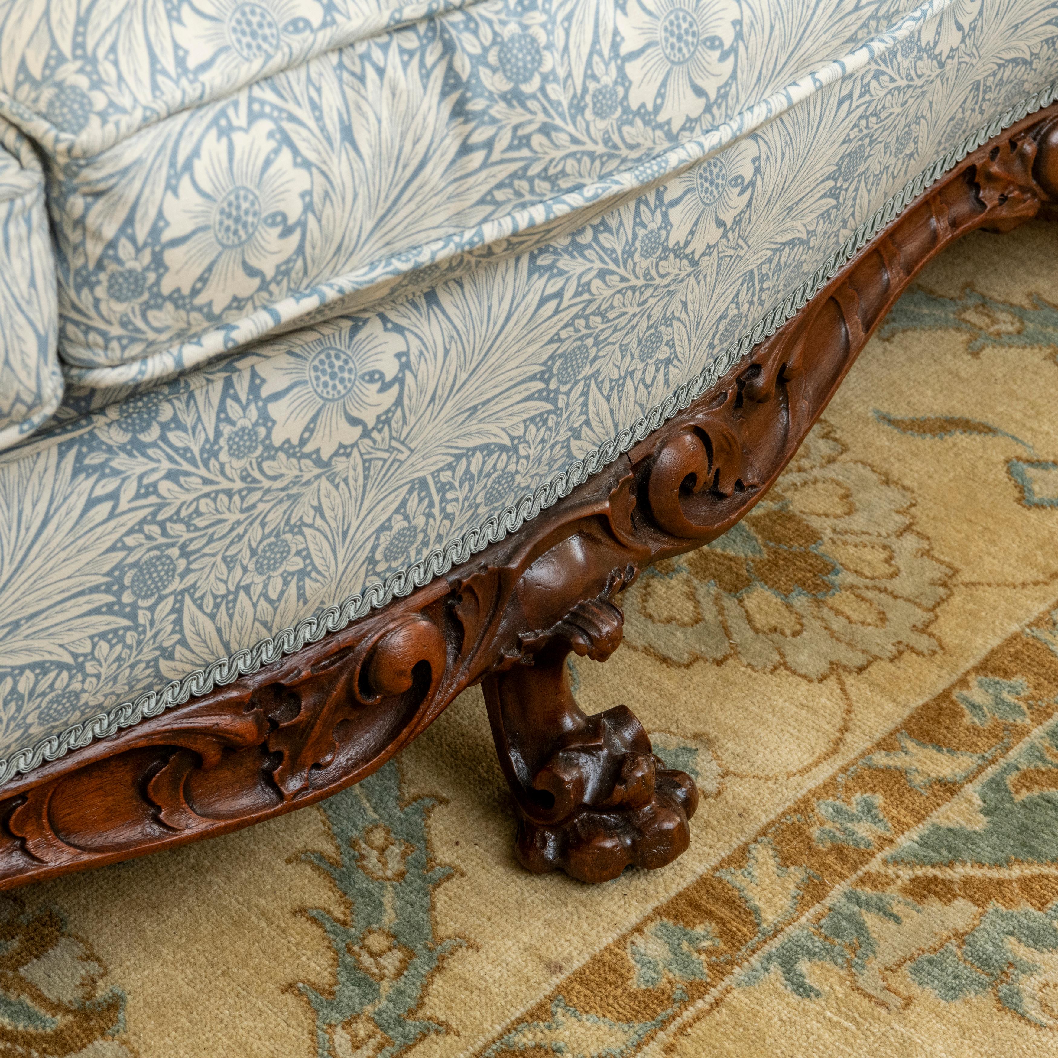 Victorian Walnut framed Settee, England circa 1890 1