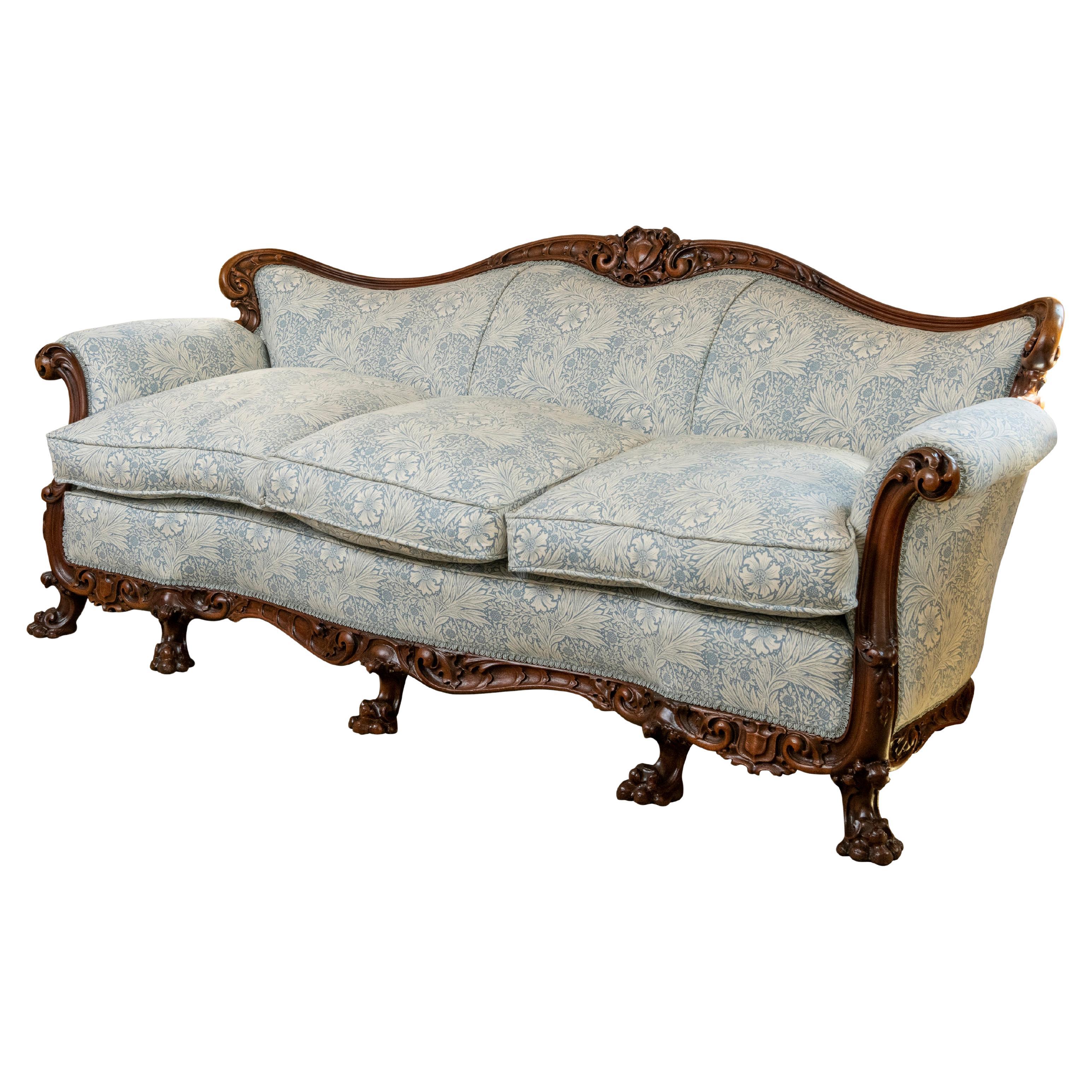 Victorian Walnut framed Settee, England circa 1890