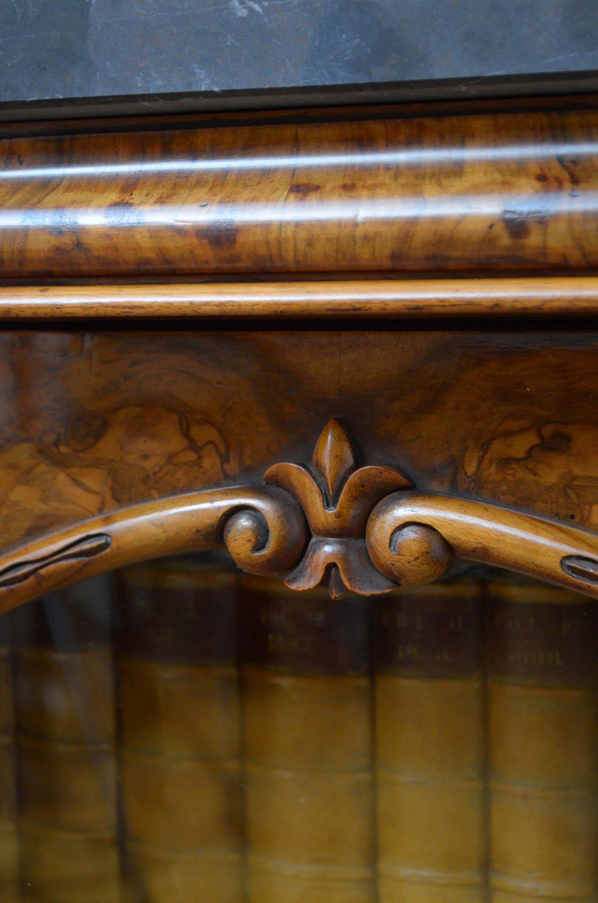 Victorian Walnut Glazed Bookcase 4