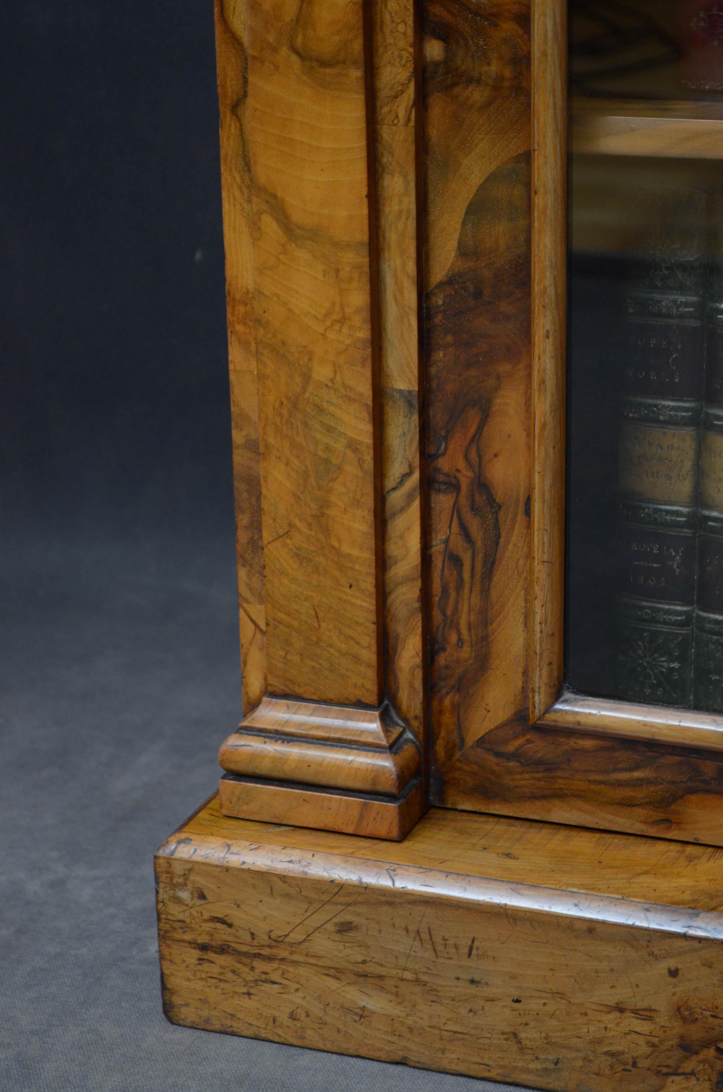 Victorian Walnut Glazed Bookcase 6