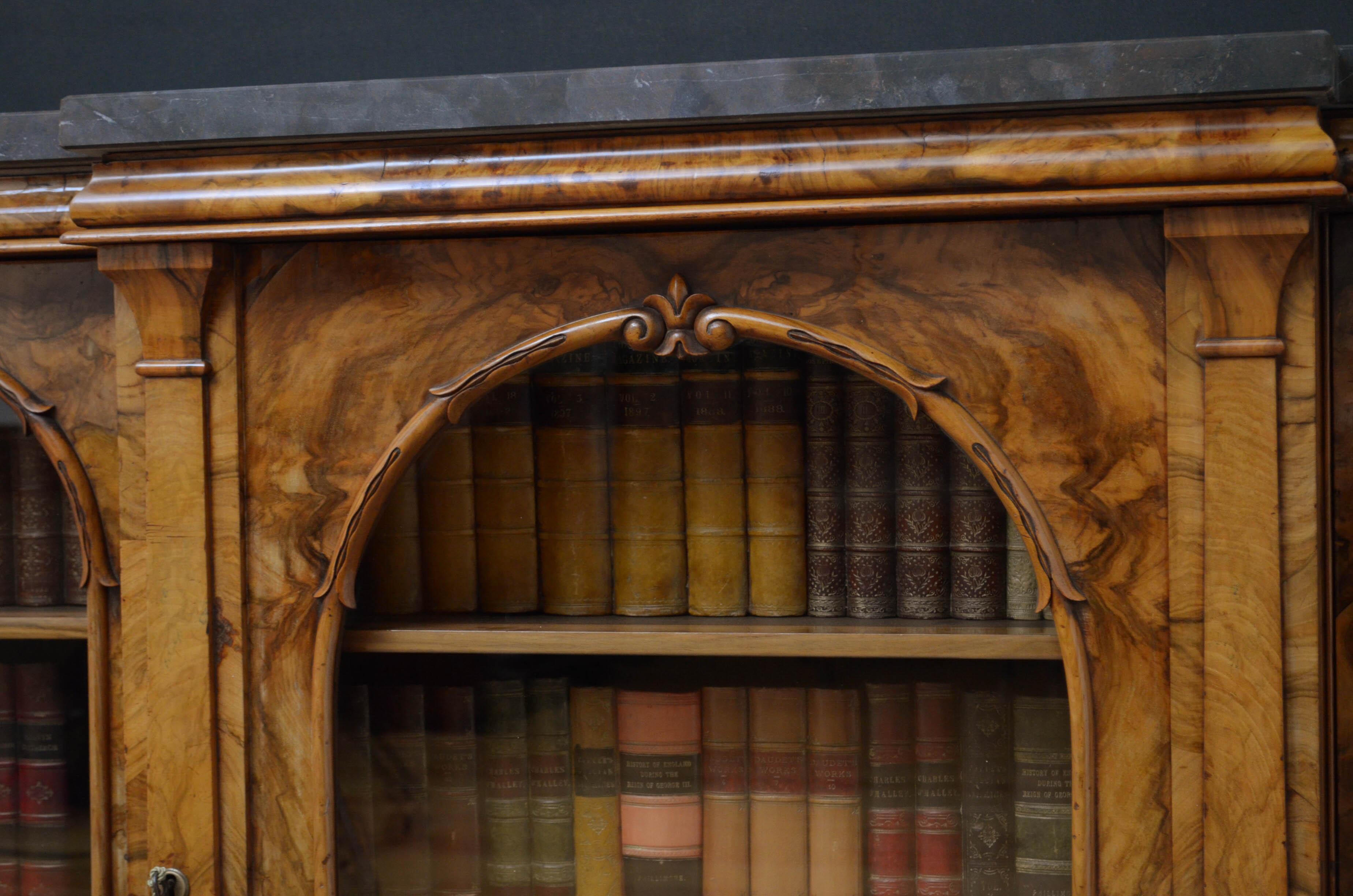 Victorian Walnut Glazed Bookcase 8