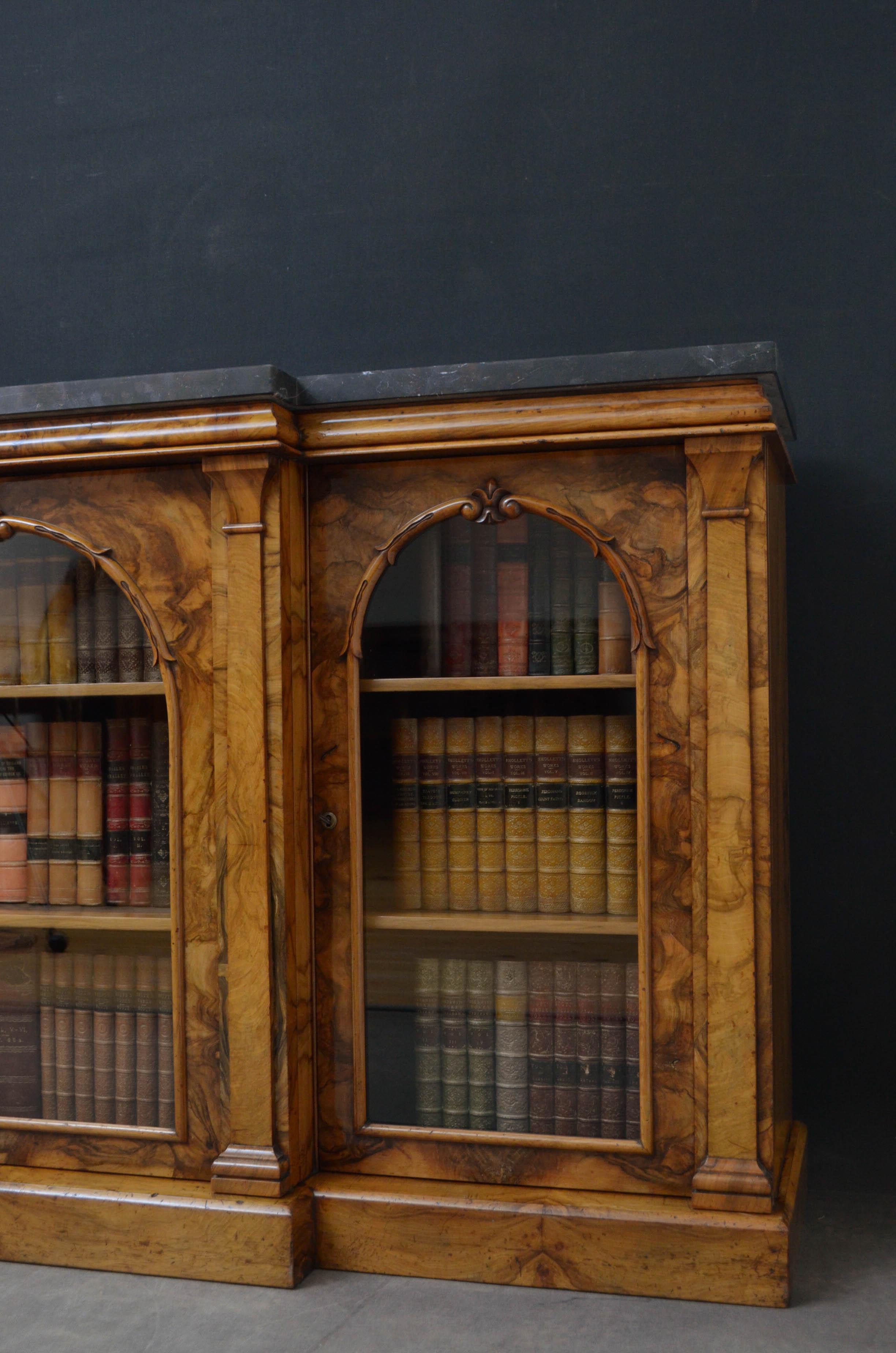 Victorian Walnut Glazed Bookcase 9