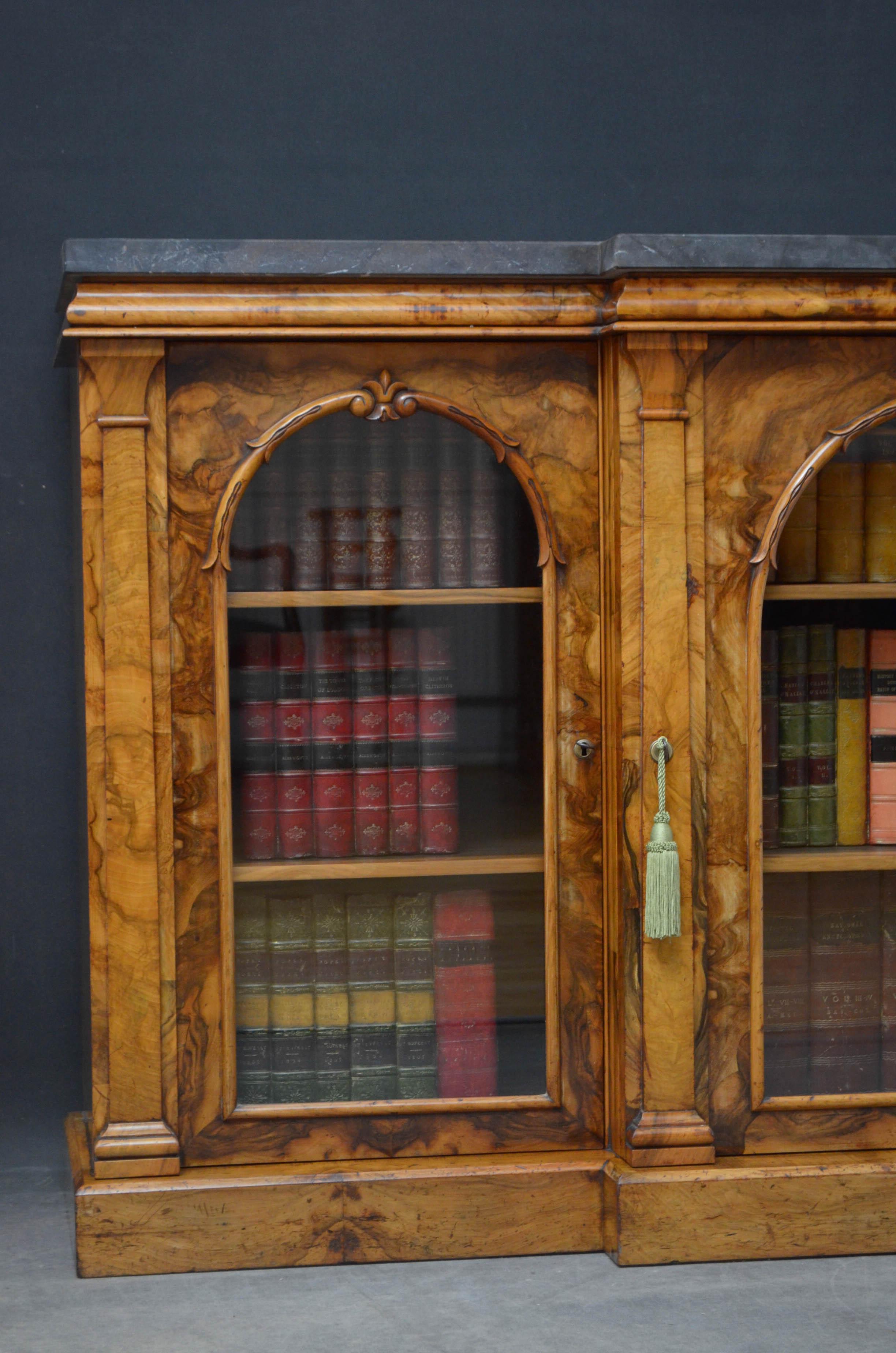 Victorian Walnut Glazed Bookcase 2
