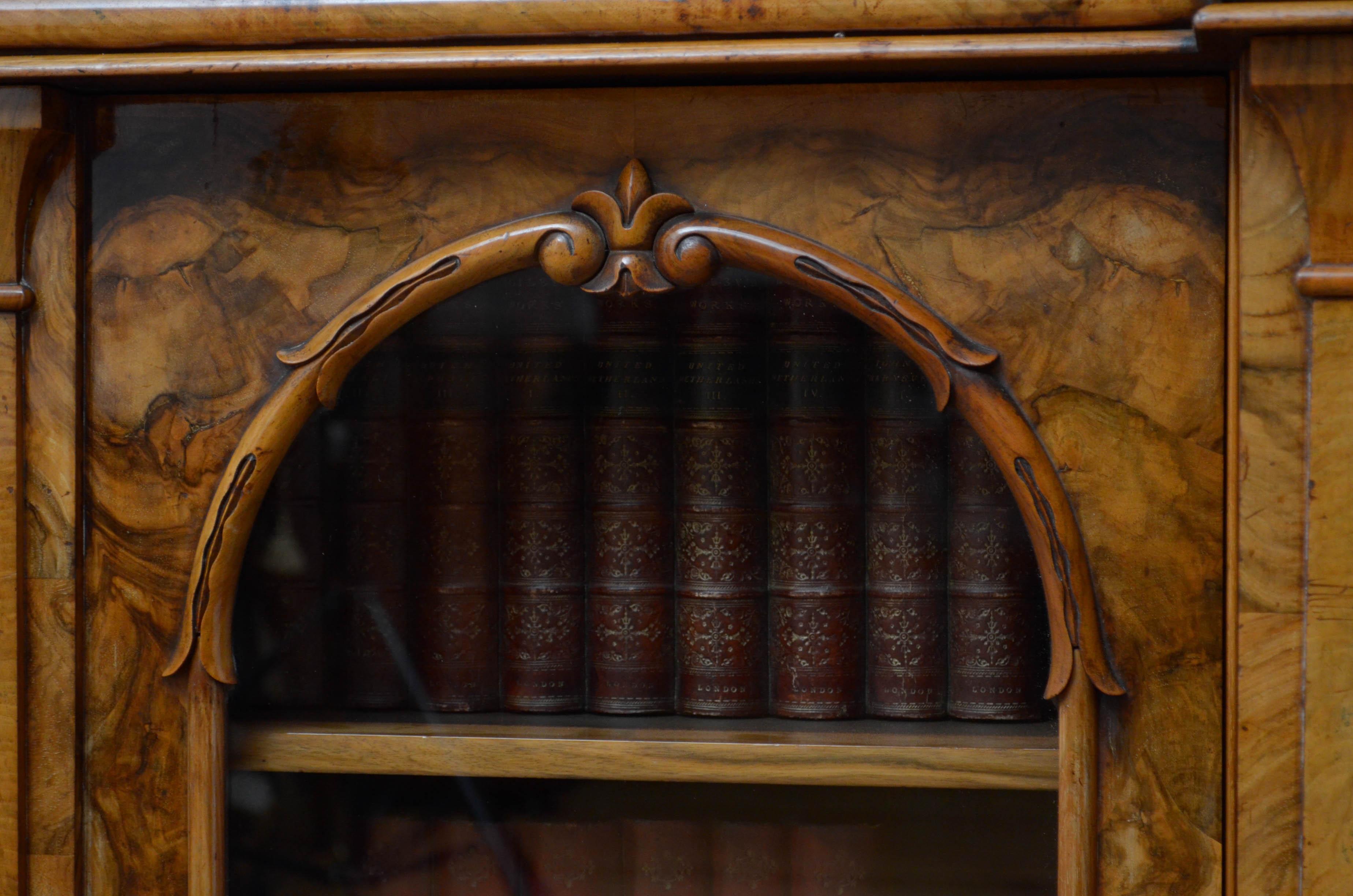 Victorian Walnut Glazed Bookcase 3