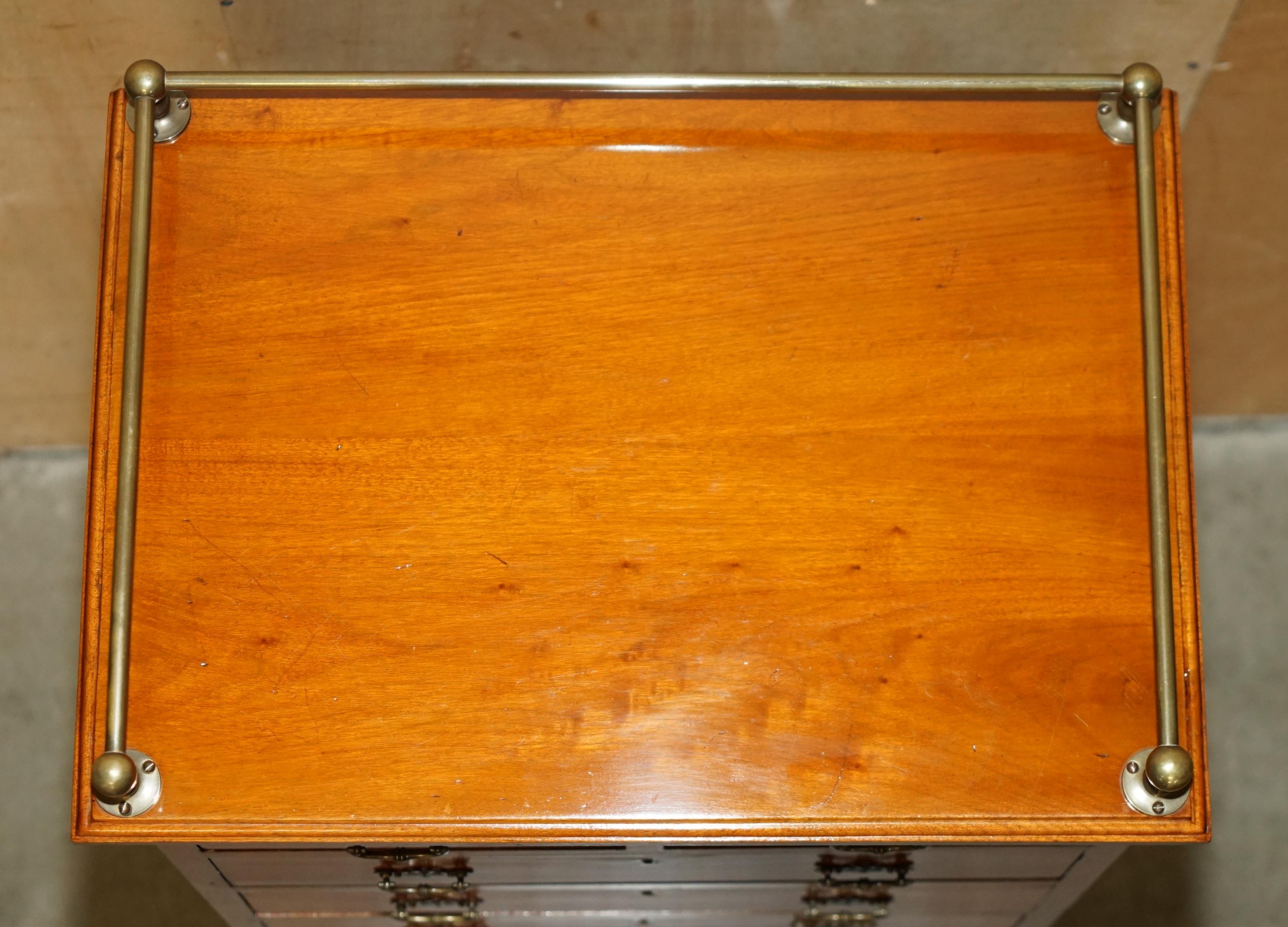 Brass VICTORiAN WALNUT HAND CARVED TALLBOY CHEST OF DRAWERS CUPBOARD WITH GALLERY RAIL For Sale
