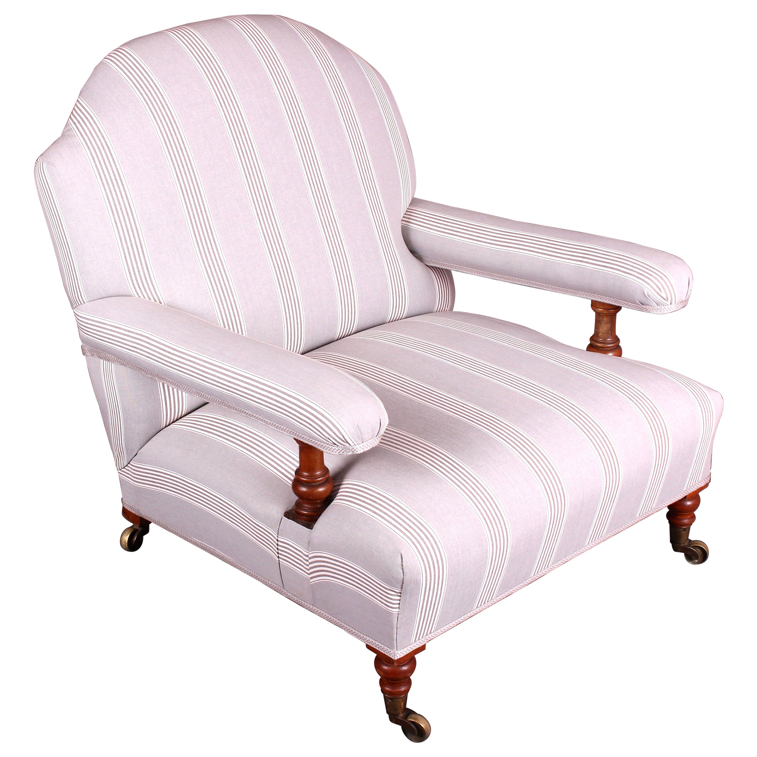 Victorian Walnut Howard and Sons Easy Armchair