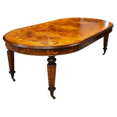 Antique Victorian Walnut Inlaid Extending Windout Dinng Table