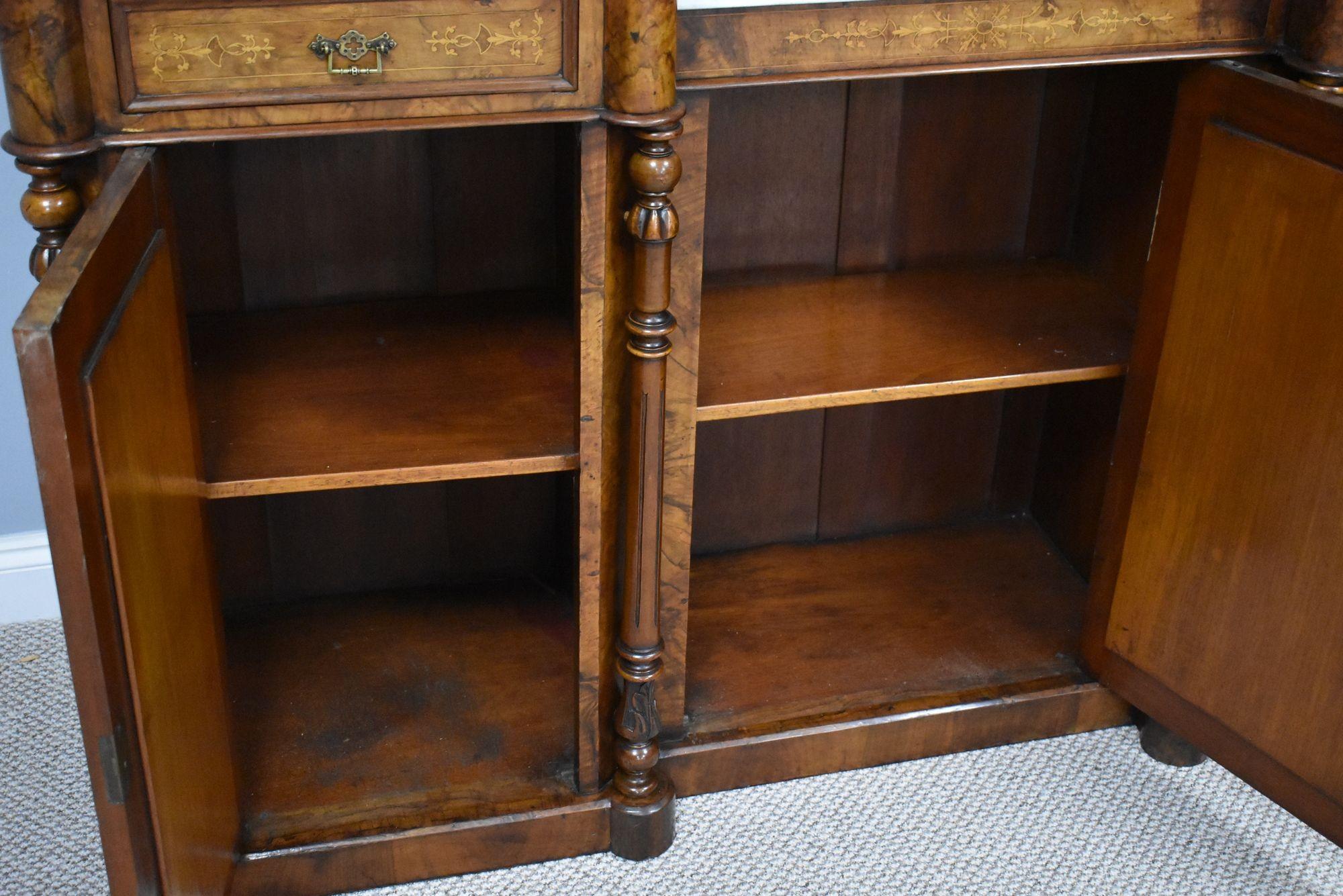 Victorian Walnut Inlaid Mirror Back Sideboard 6