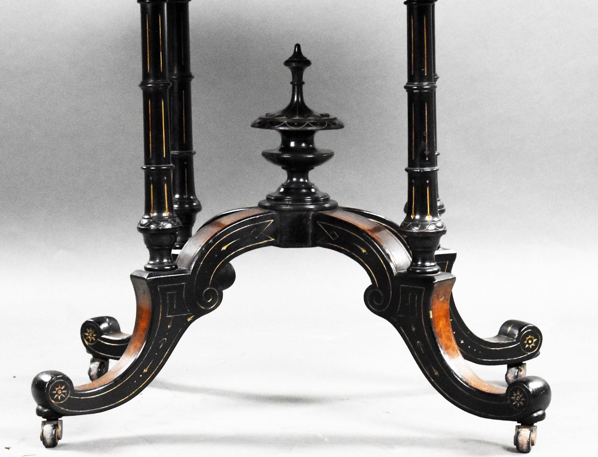 19th Century Victorian Walnut Inlaid Oval Centre Table