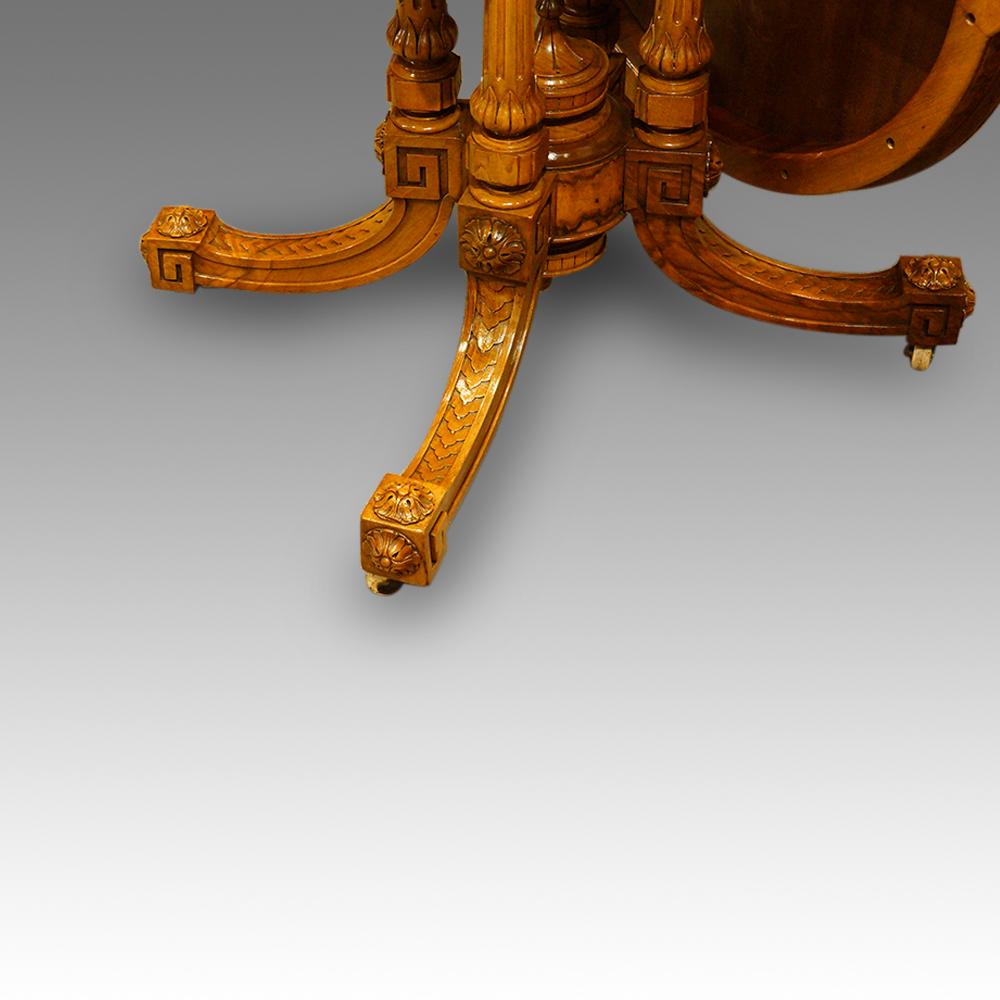 English Victorian Walnut Inlaid Shaped Loo Table