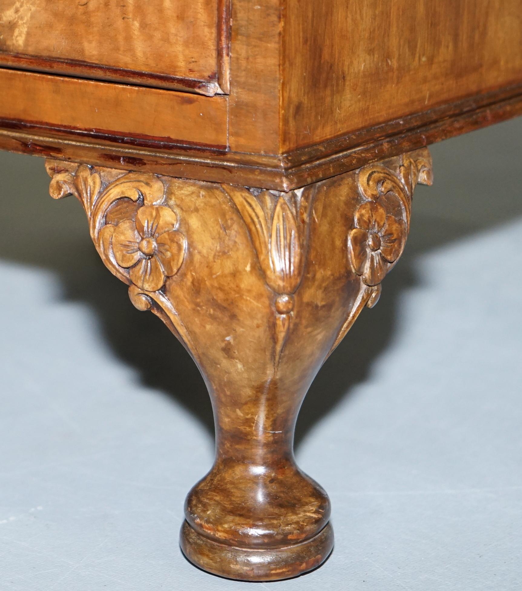 Victorian Walnut Irish Cabriolet Legs Bedside Table Dressing Table Available 5