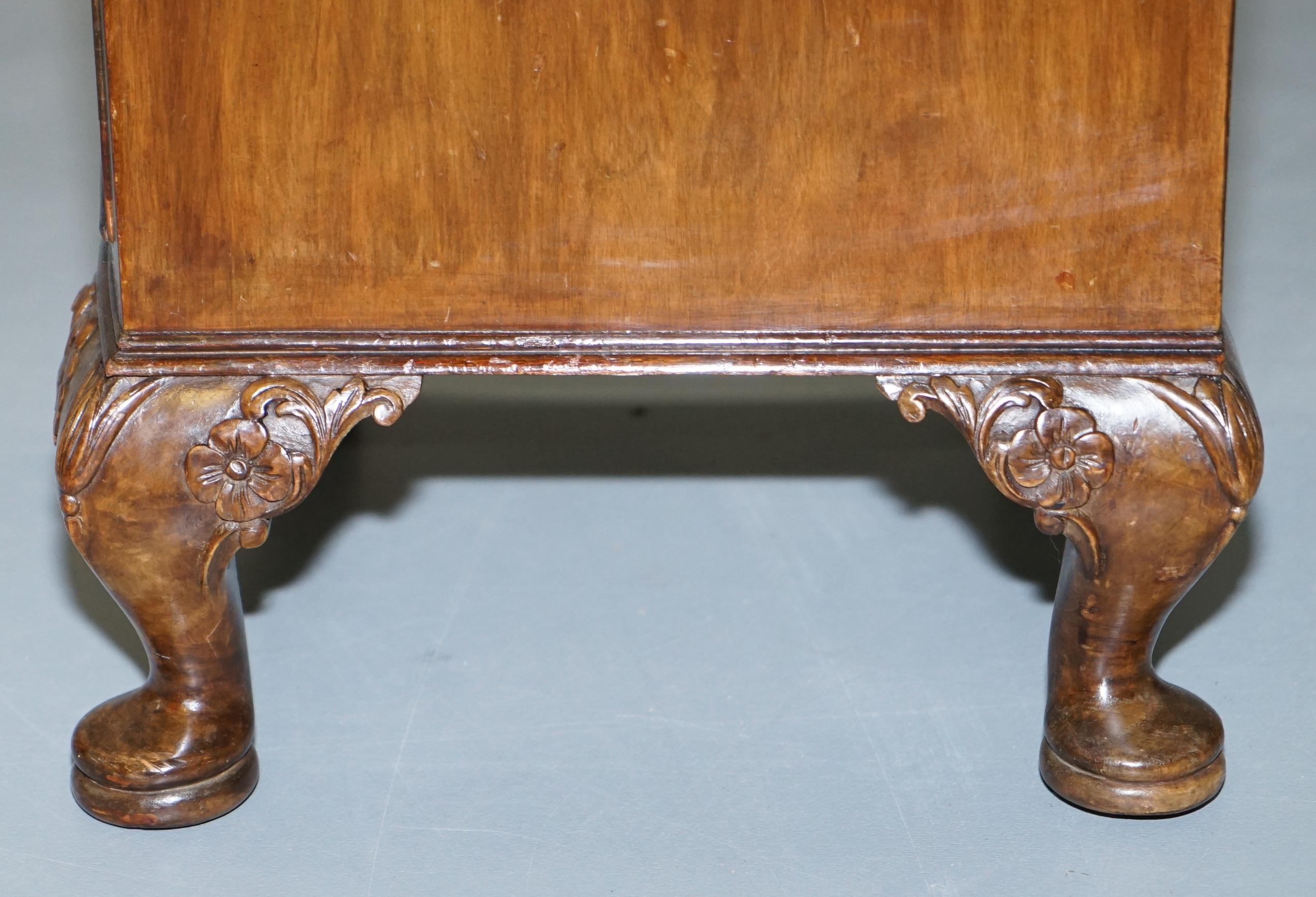 Victorian Walnut Irish Cabriolet Legs Bedside Table Dressing Table Available 11