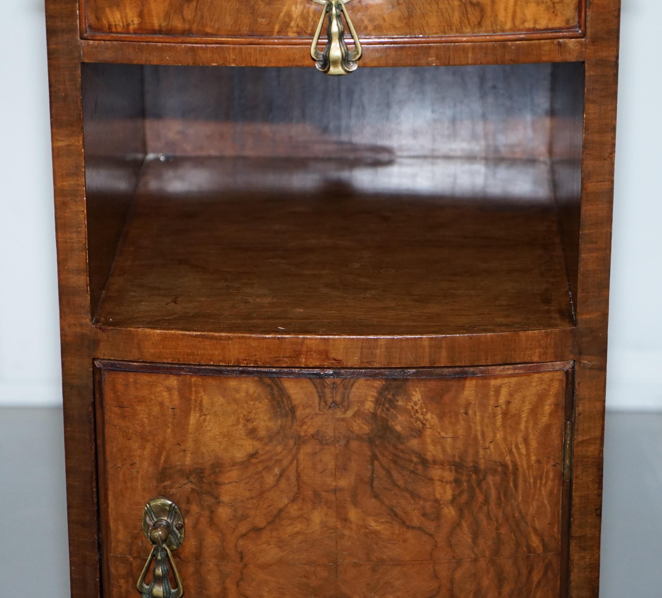 Victorian Walnut Irish Cabriolet Legs Bedside Table Dressing Table Available 2