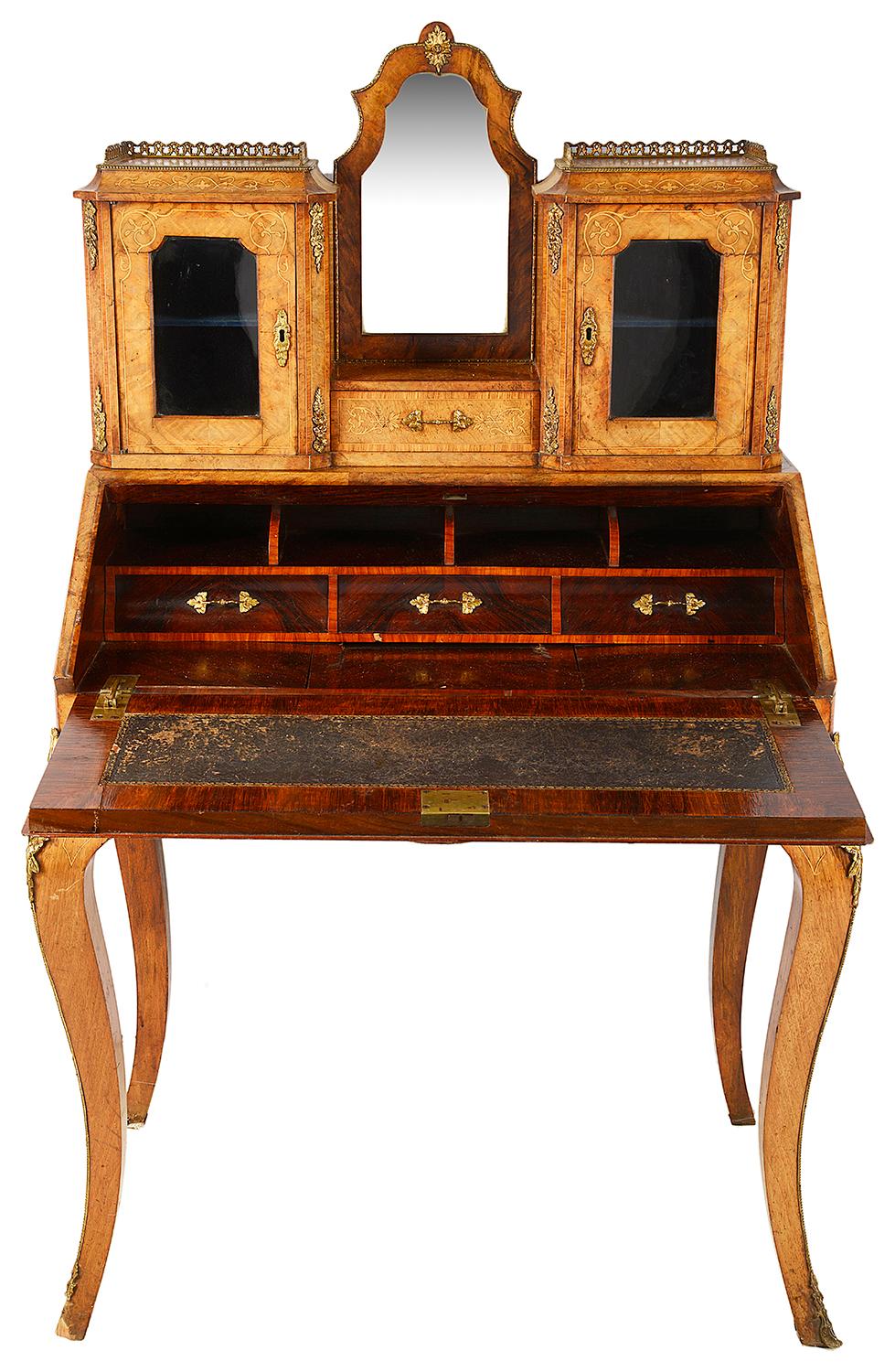 English Victorian Walnut Ladies Desk, 1860 For Sale