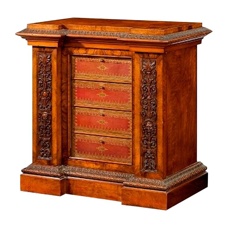 Victorian Walnut Library Cabinet