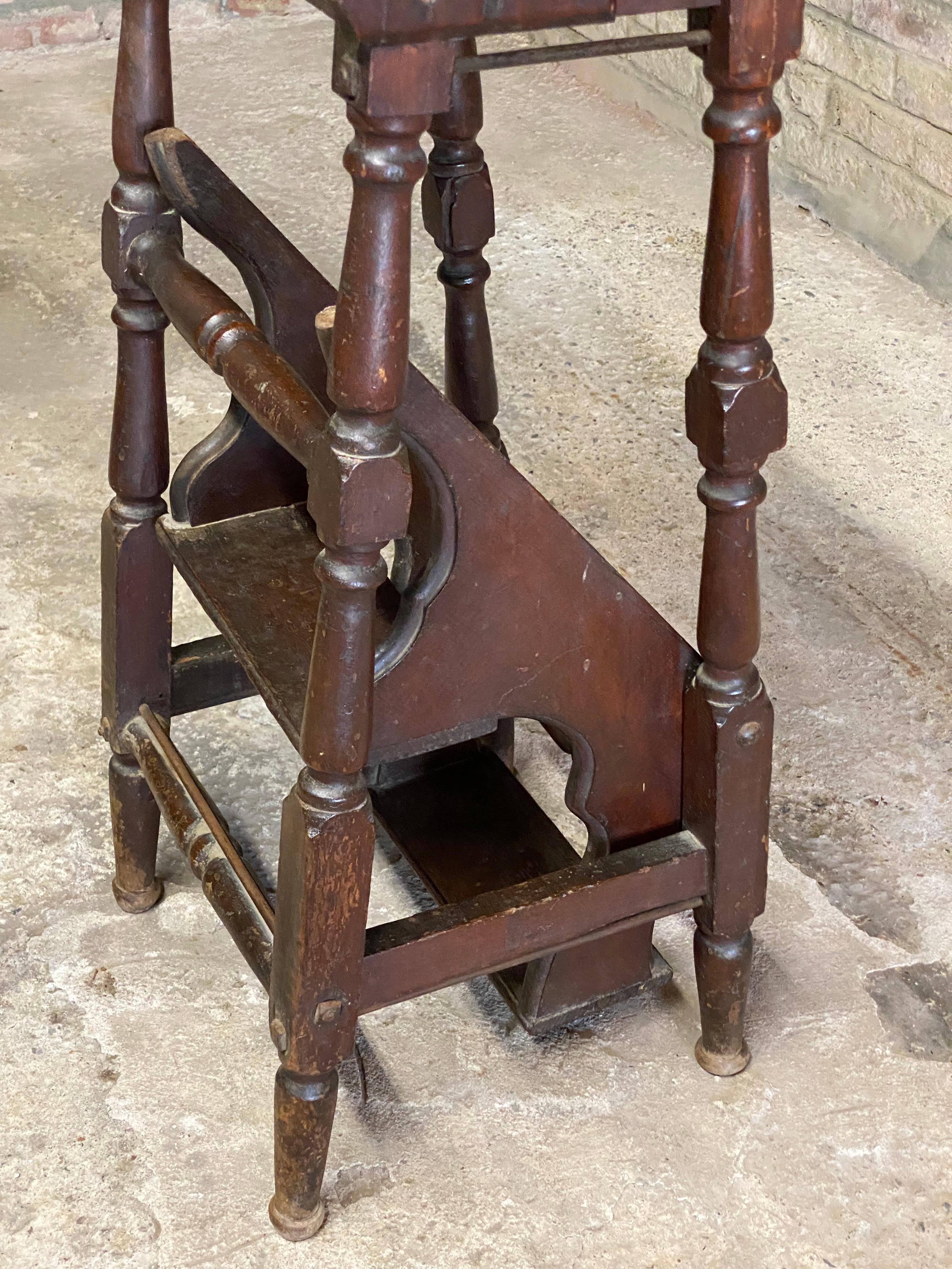Victorian Walnut Library Step For Sale 1