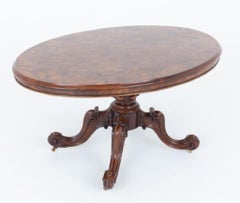 Victorian Walnut Loo Table Side Period Antique 1850