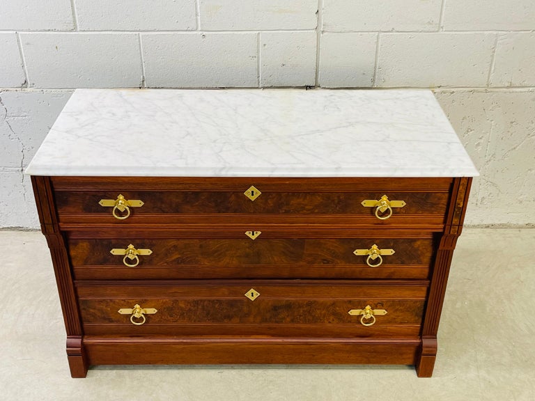 Victorian Walnut and Marble Top Low Dresser at 1stDibs