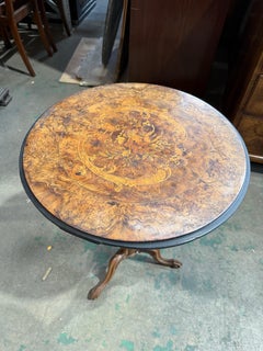 Victorian Walnut Marquetry Occasional Table with Floral Inlay