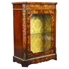 Antique Victorian Walnut 
Marquetry Pier Cabinet