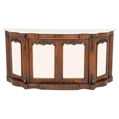 Credenza vittoriana in noce con specchio