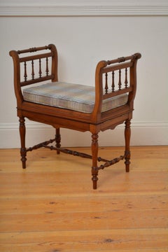 Victorian Walnut Music Stool / Piano Stool / Dressing Stool