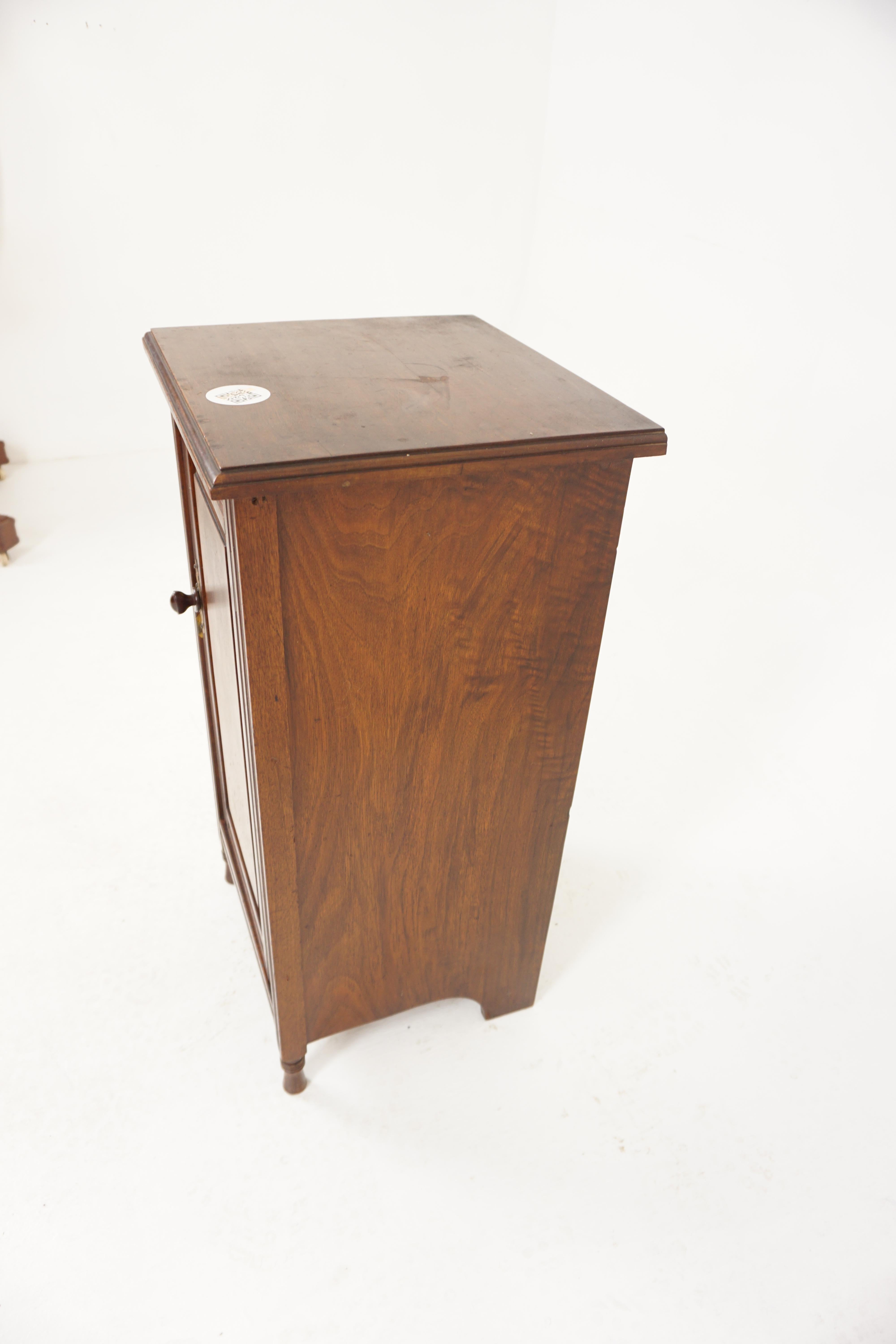 Victorian Walnut Nightstand Beside Cabinet, Lamp Table, Scotland 1880, H187 4