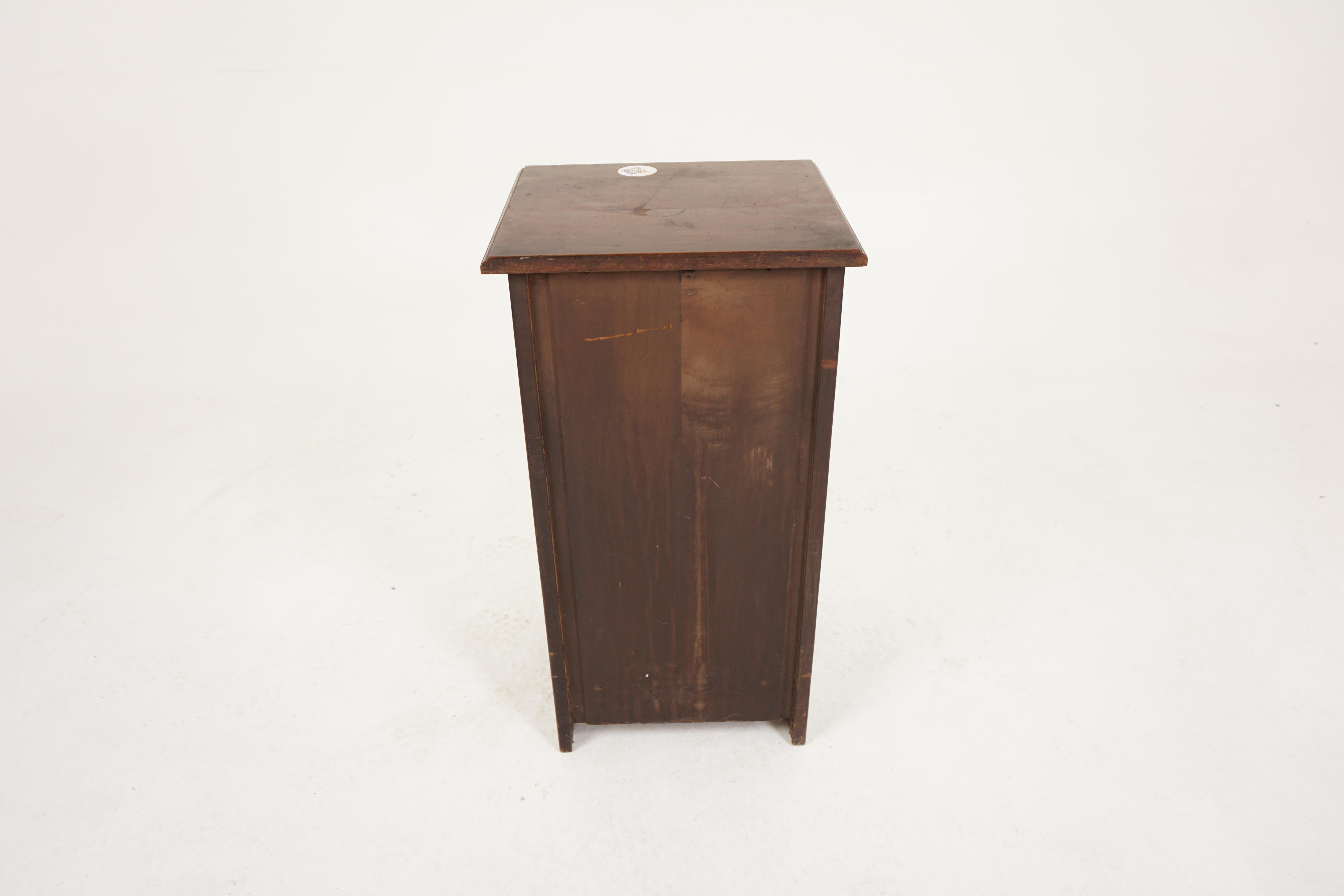 Victorian Walnut Nightstand Beside Cabinet, Lamp Table, Scotland 1880, H187 5