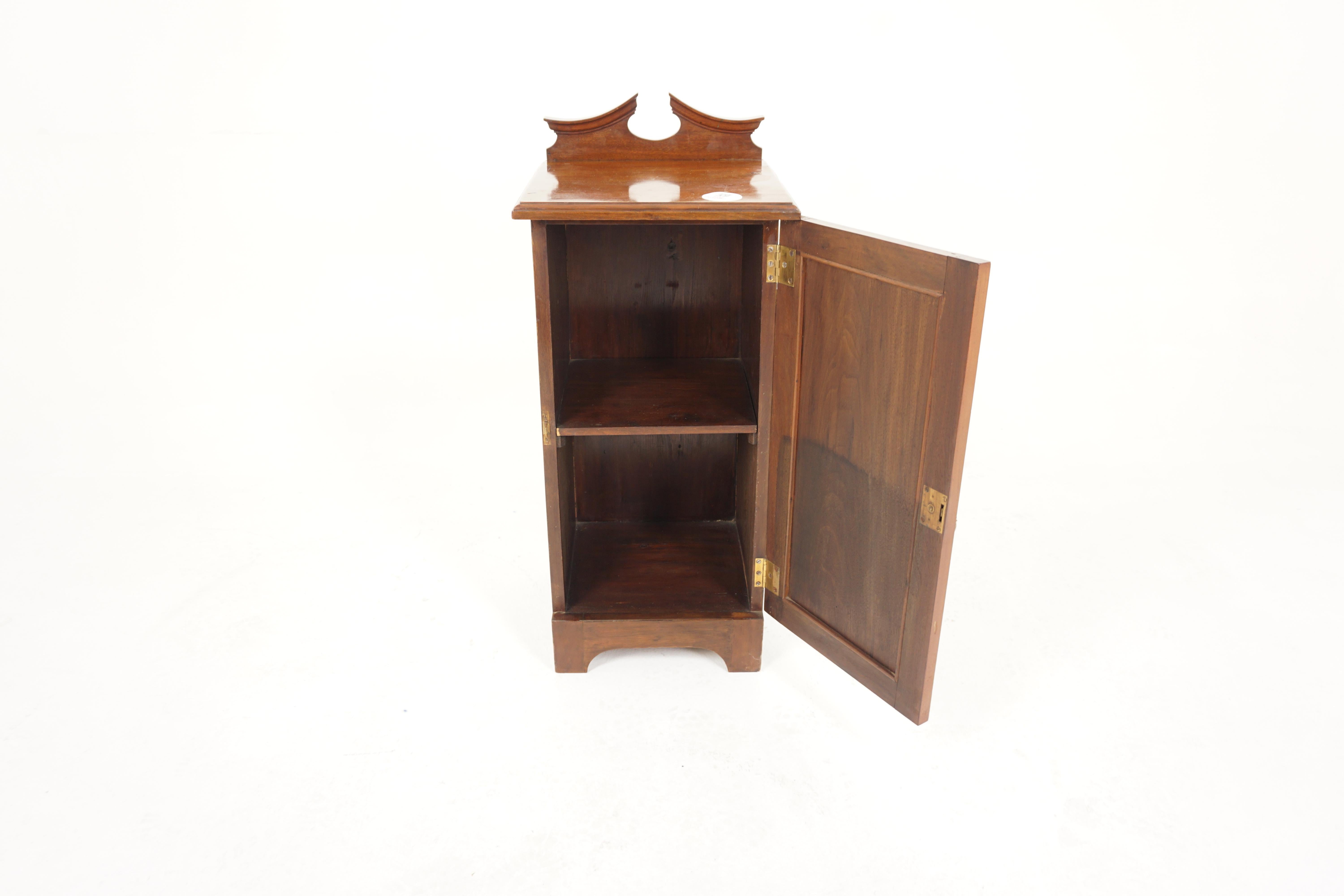 19th Century Victorian Walnut Nightstand Beside Cabinet, Lamp Table, Scotland 1890, H893 For Sale