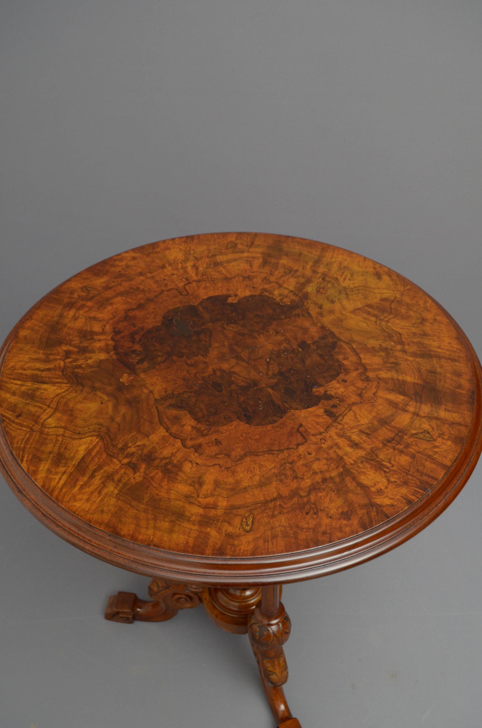 British Victorian Walnut Occasional Table