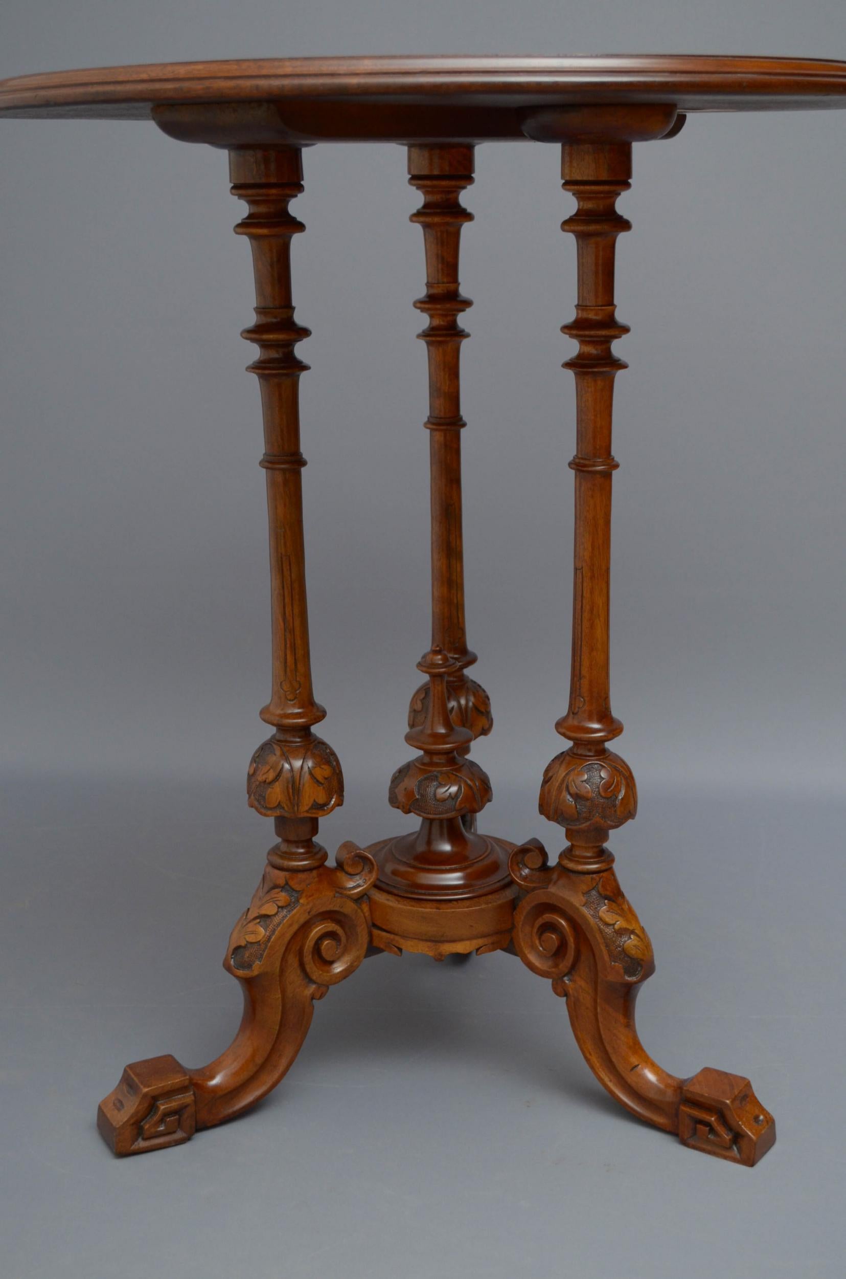19th Century Victorian Walnut Occasional Table