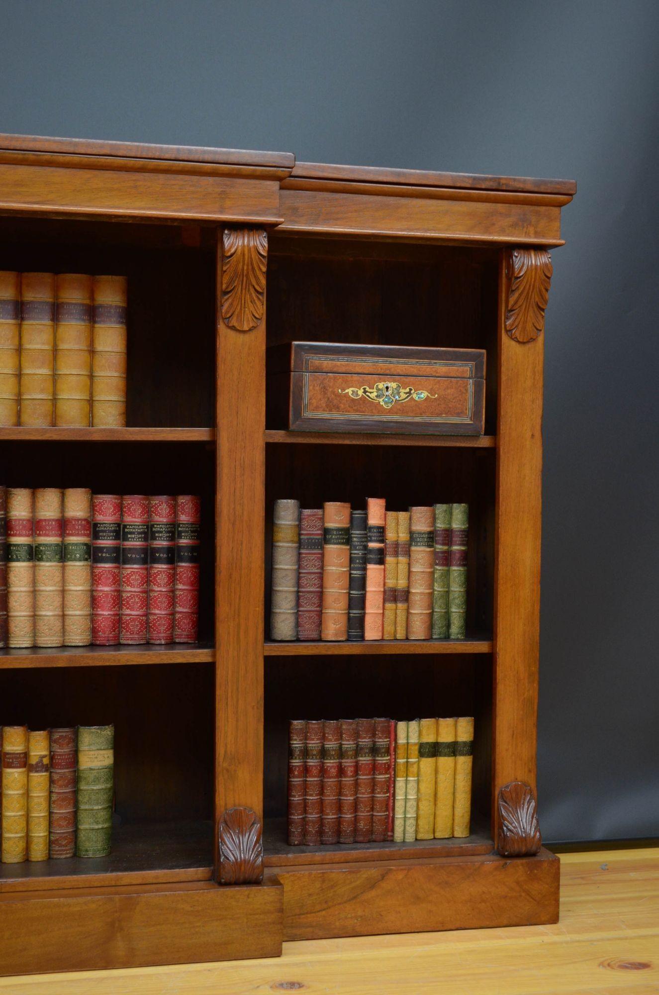 Victorian Walnut Open Bookcase 7