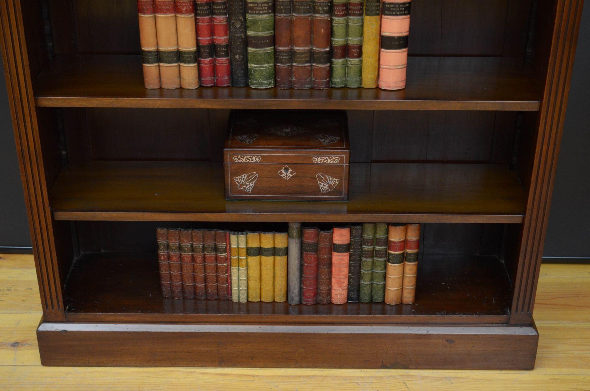 Victorian Walnut Open Bookcase 8