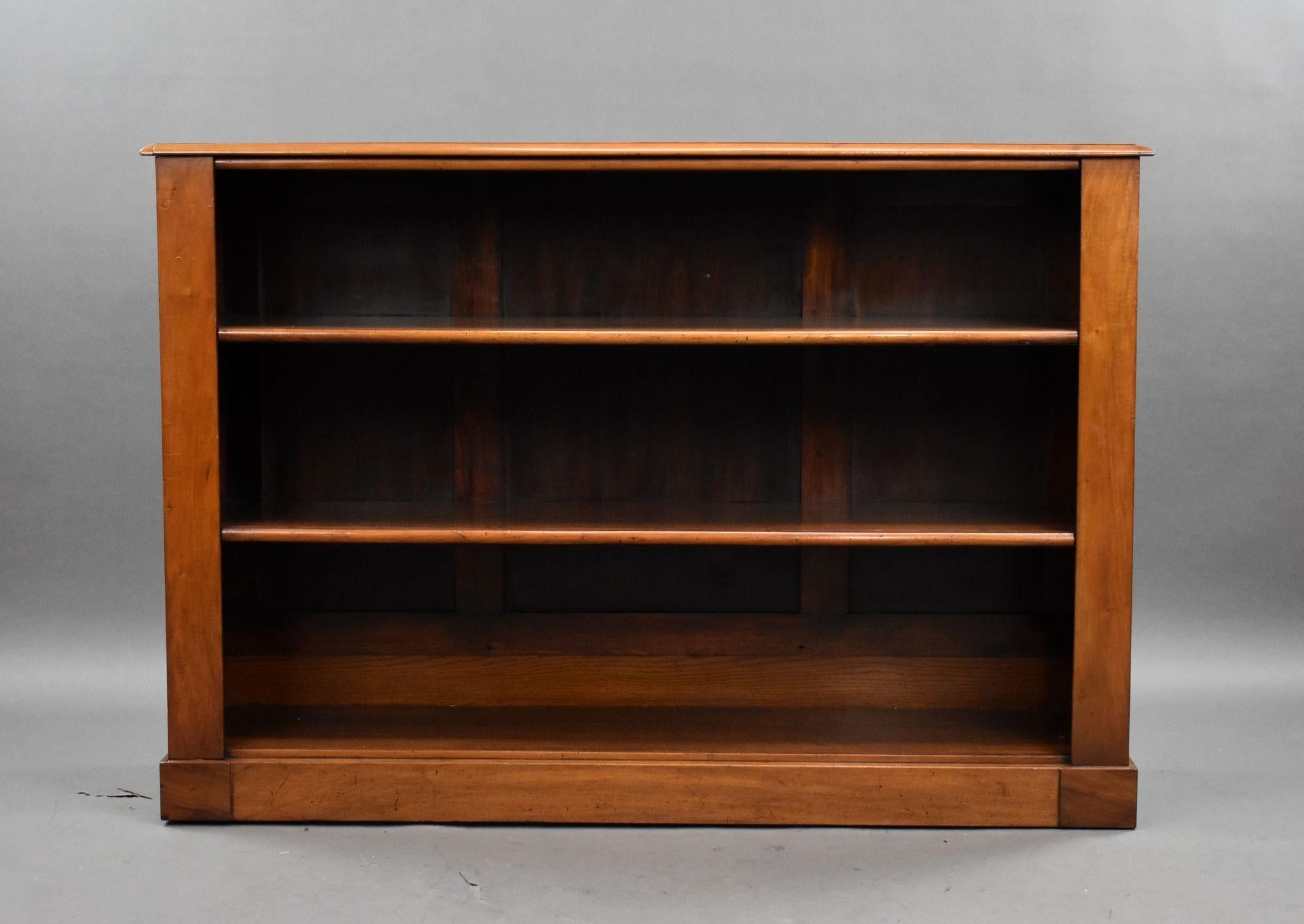 Victorian Walnut Open Library Bookcase (c.1880)
Item Code: 1046A
A simple and practical late Victorian open bookcase, c.1880, crafted in beautifully figured walnut and offering generous shelving within a clean and refined form. This piece is ideal