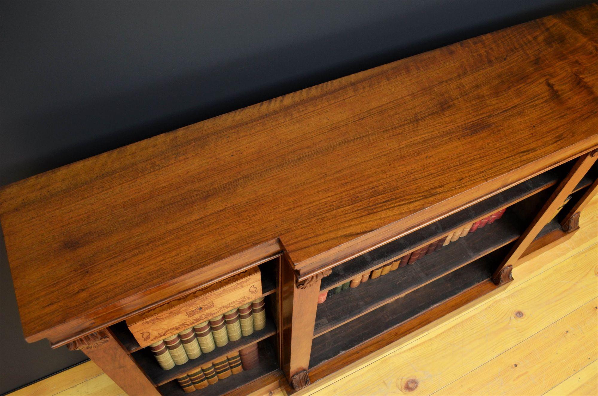 Victorian Walnut Open Bookcase For Sale at 1stDibs