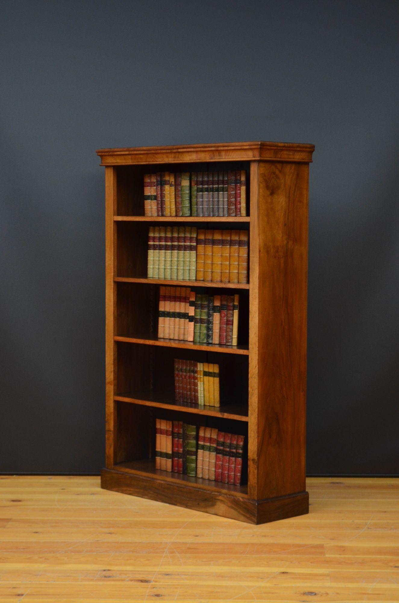 Anglais Bibliothèque ouverte victorienne en noyer