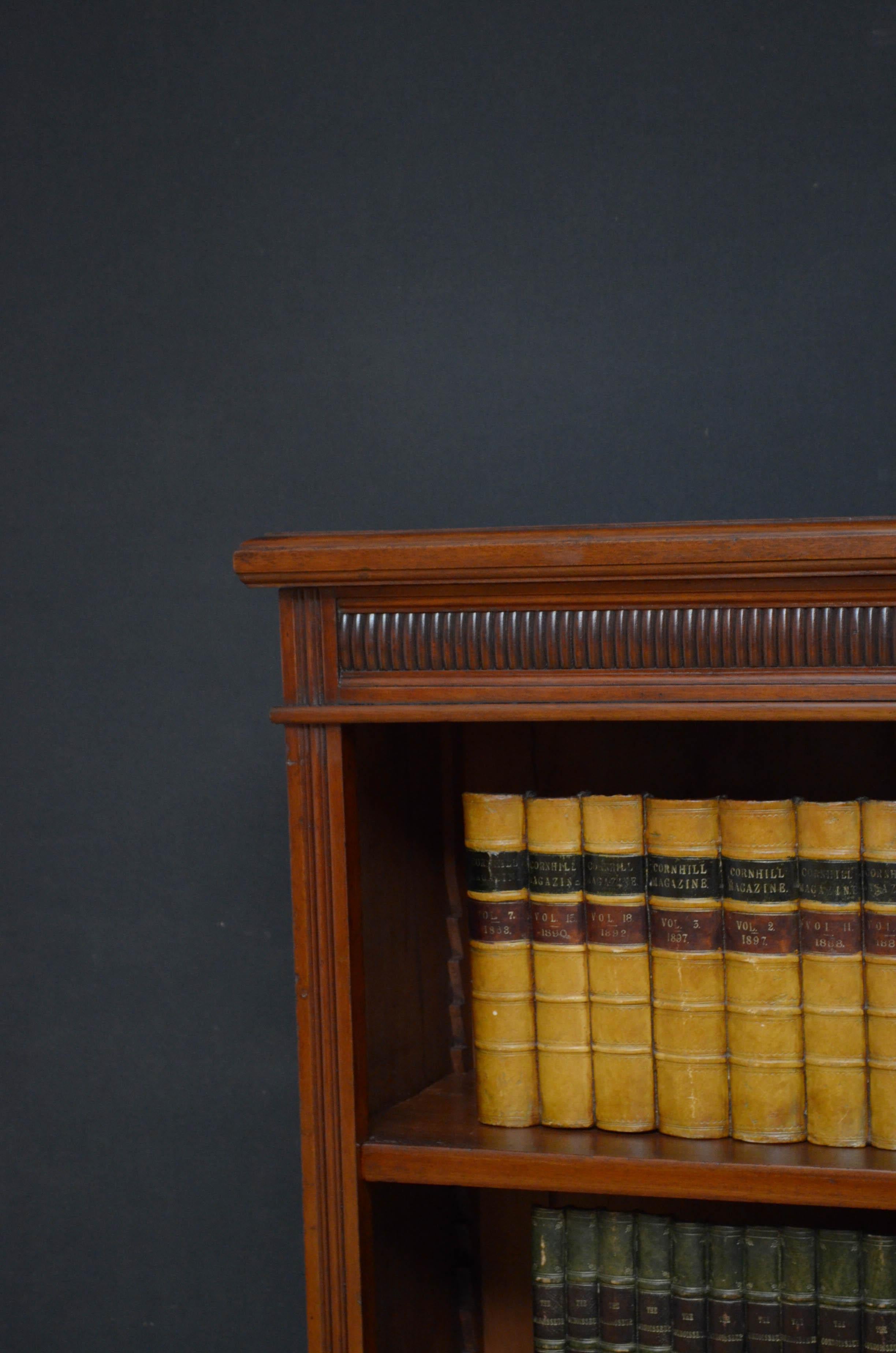 Late Victorian Victorian Walnut Open Bookcase