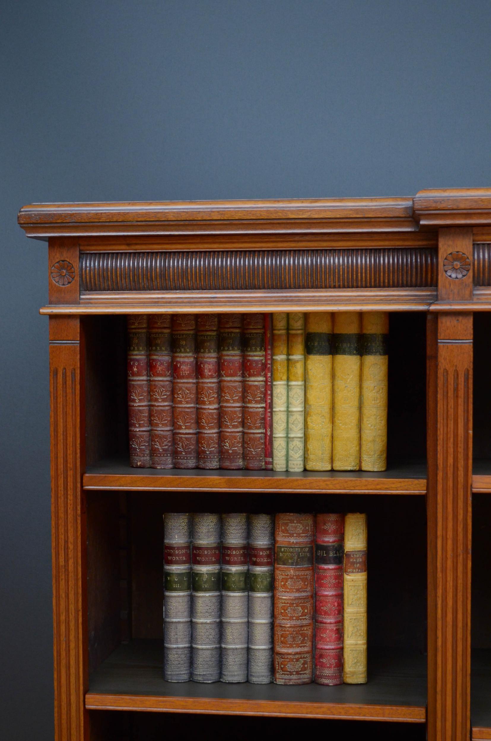 19th Century Victorian Walnut Open Bookcase