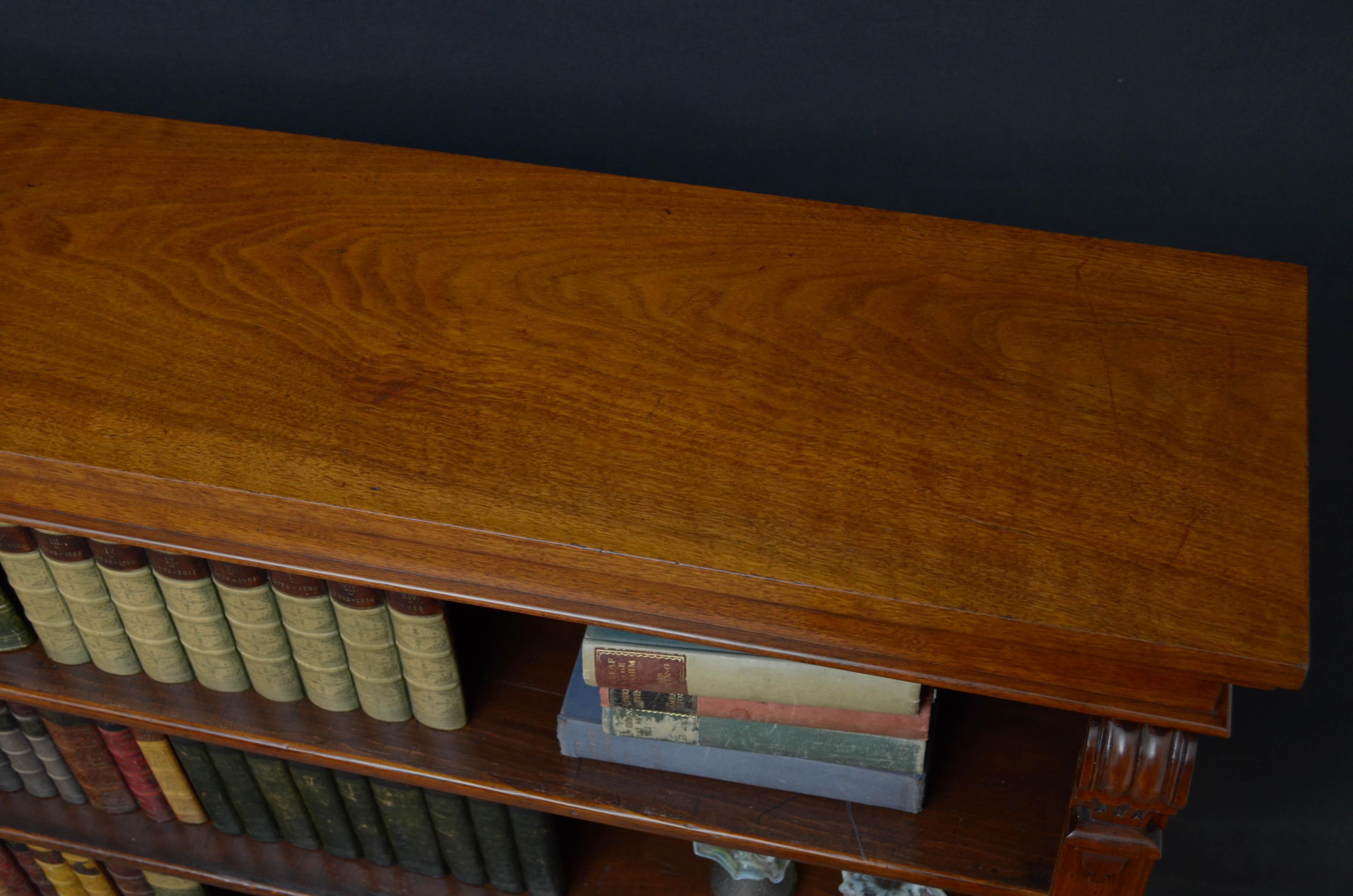 19th Century Victorian Walnut Open Bookcase