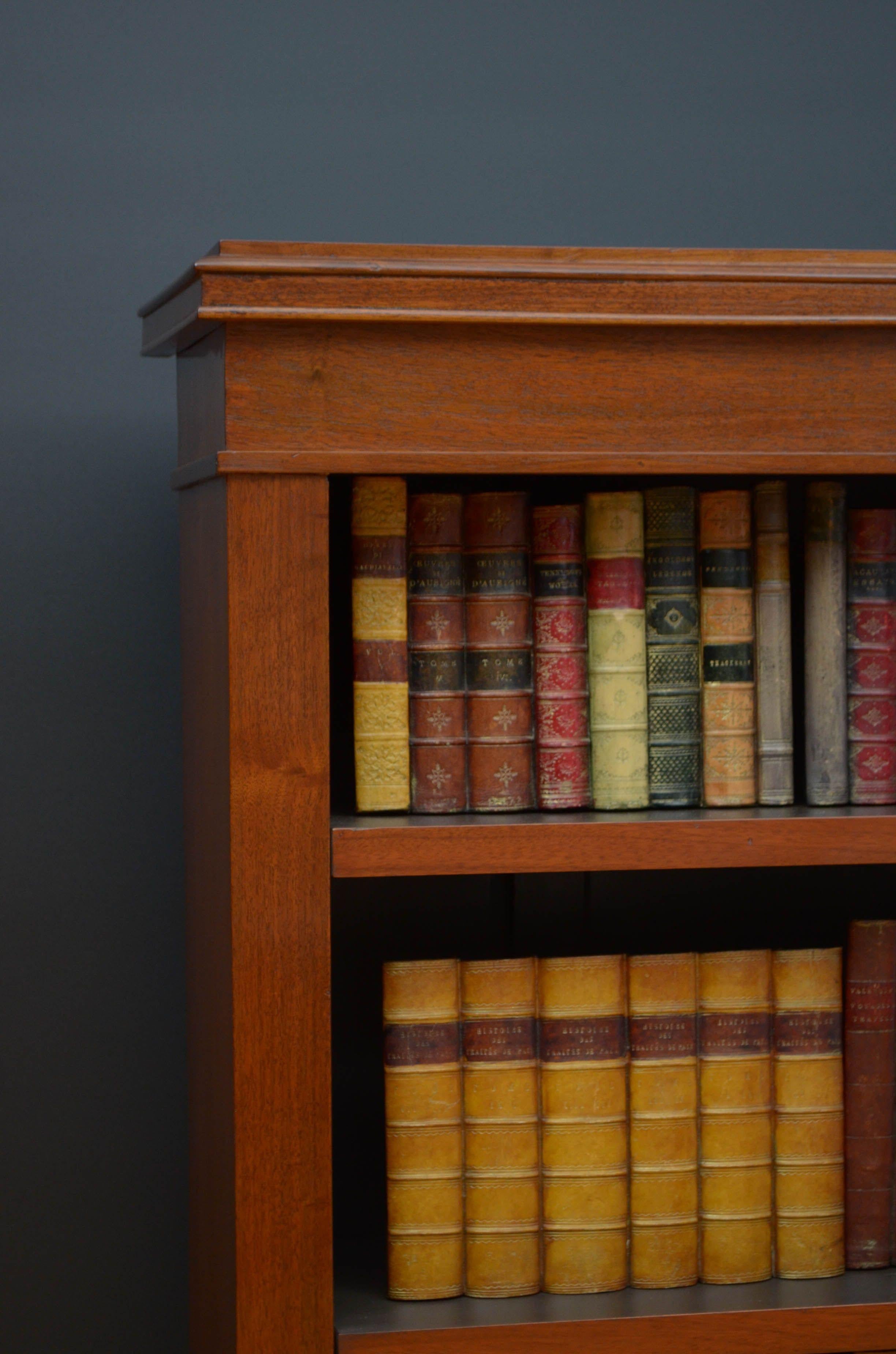 Victorian Walnut Open Bookcase For Sale 1