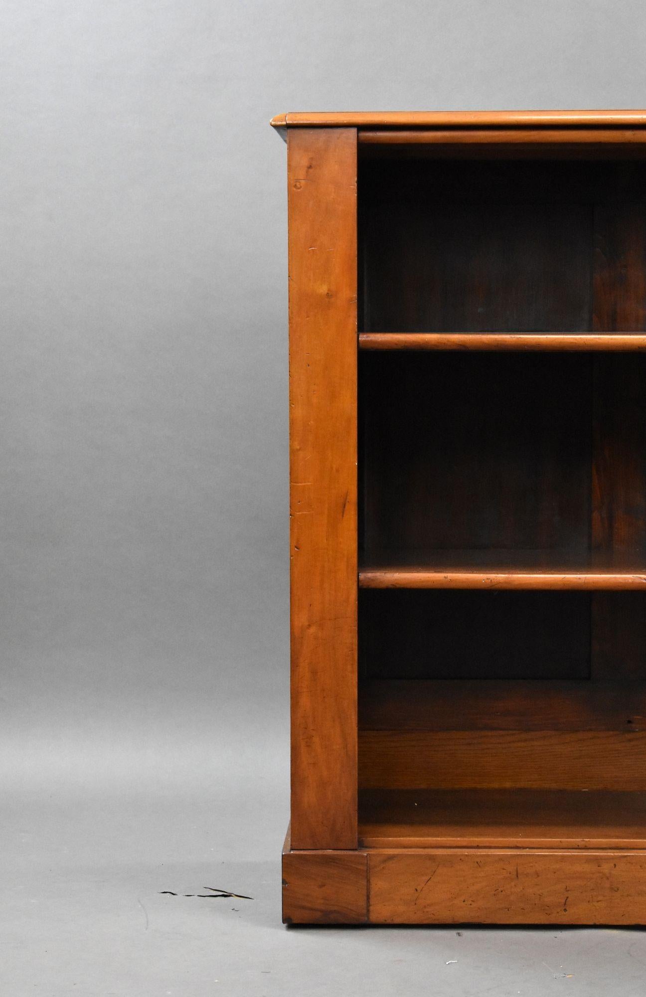 19th Century Victorian Walnut Open Bookcase For Sale