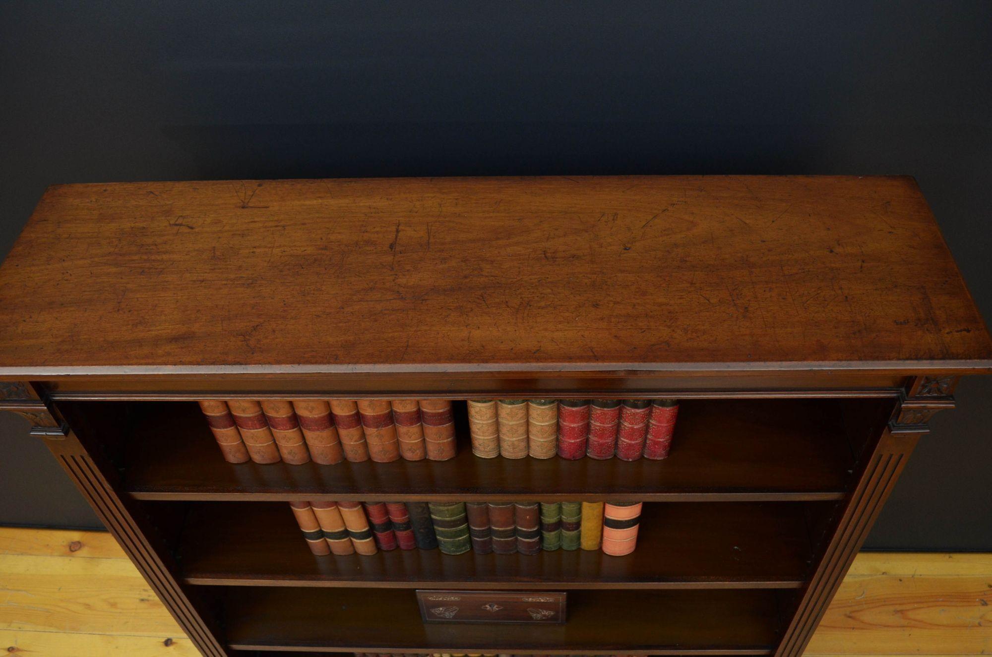 Victorian Walnut Open Bookcase 1