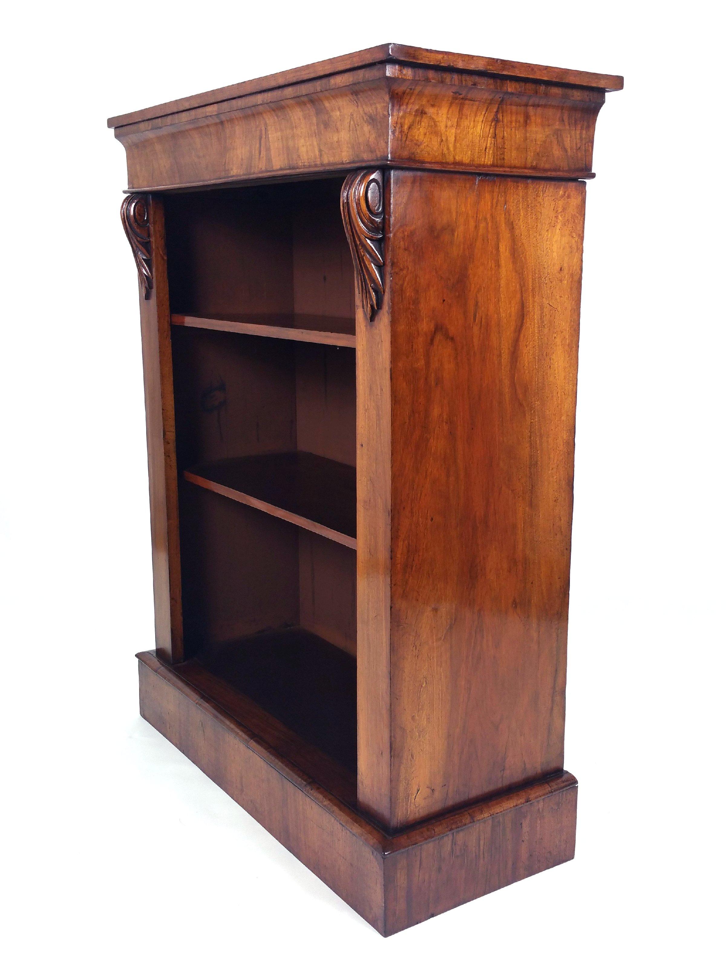 Victorian Walnut Open Bookcase 1